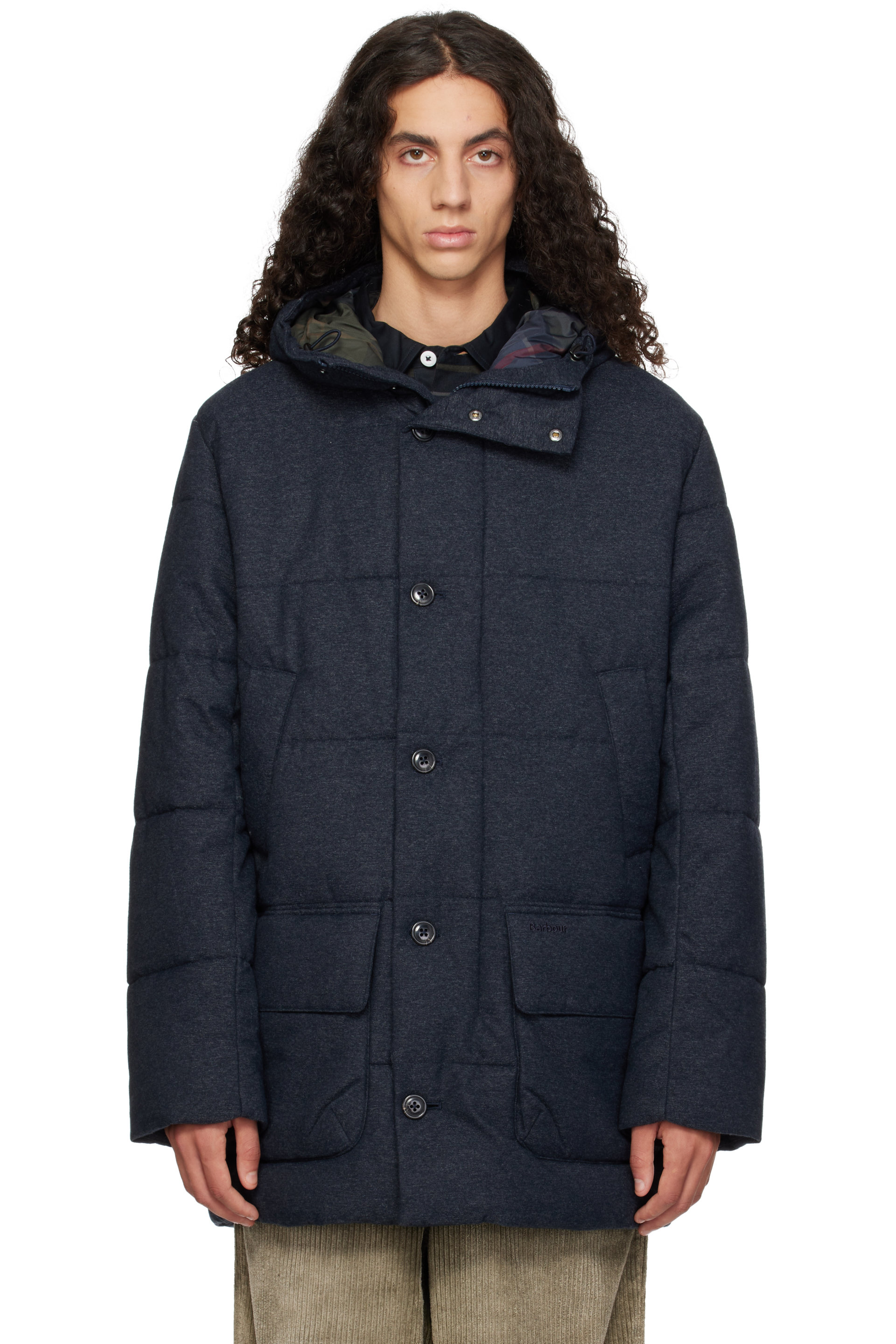 Barbour - 灰色 Winter Bedale Puffer 大衣
