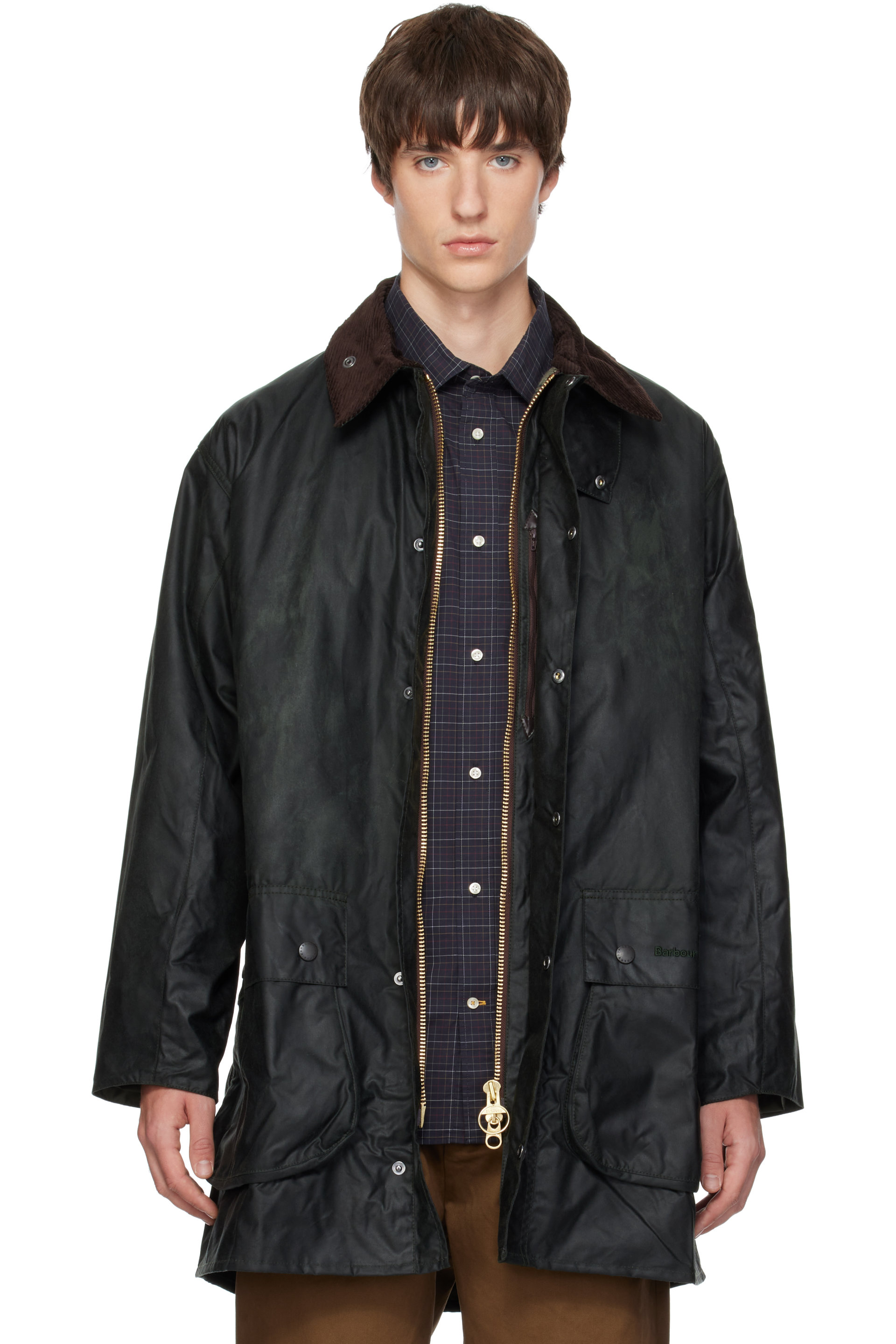 Barbour - Green Border Waxed Coat