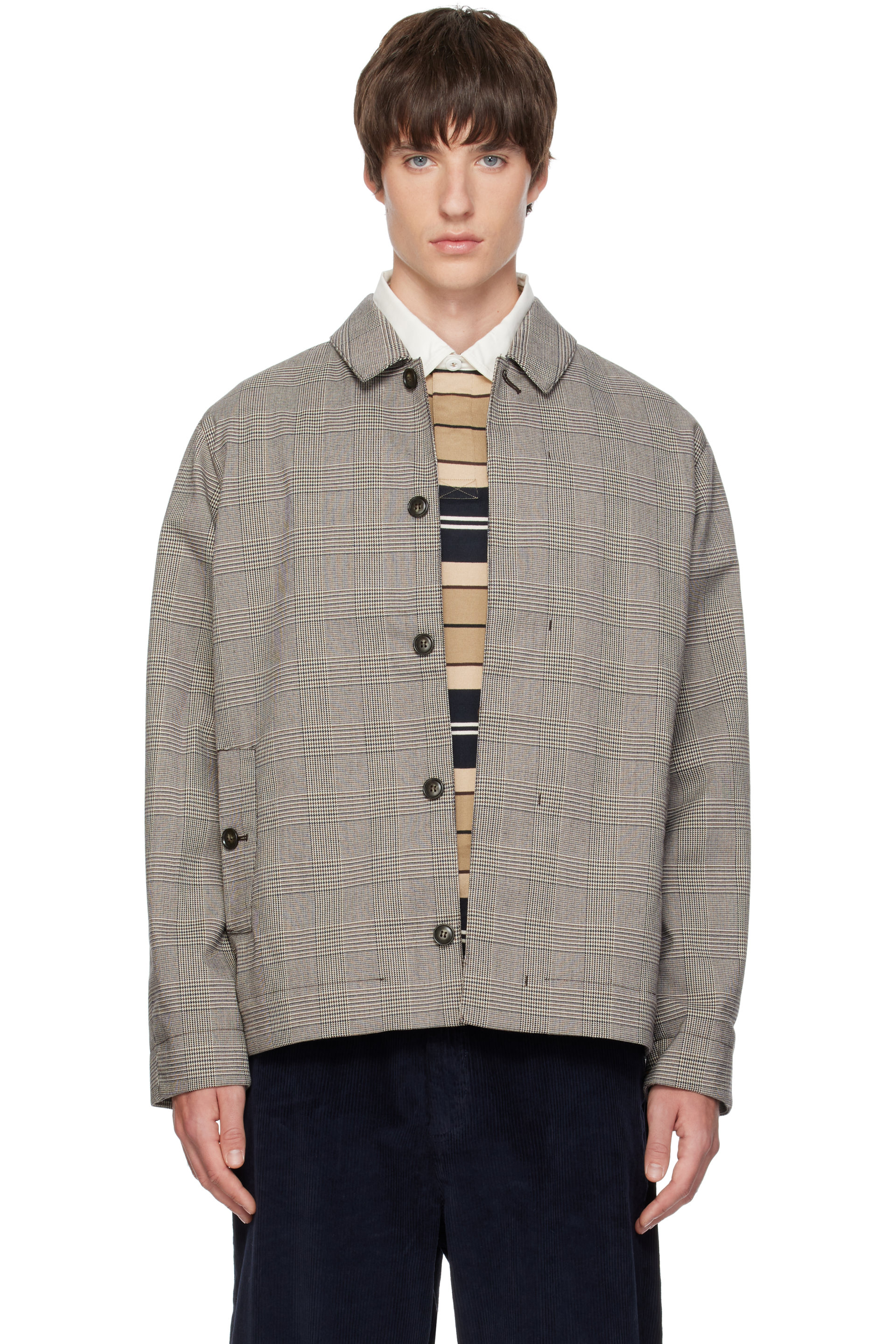 Barbour - Gray Short Lorden Showerproof Mac Jacket