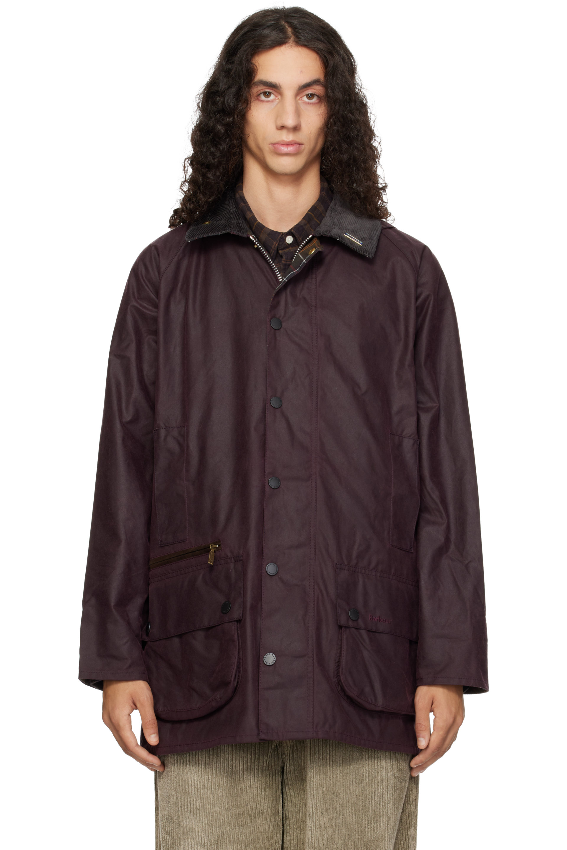 Barbour - Burgundy Icons Beaufort Waxed Jacket