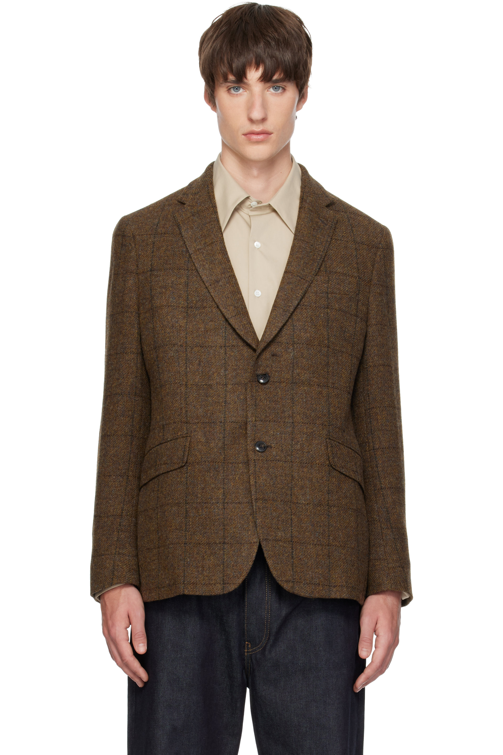 Barbour - Brown Gosforth Moons Check Blazer