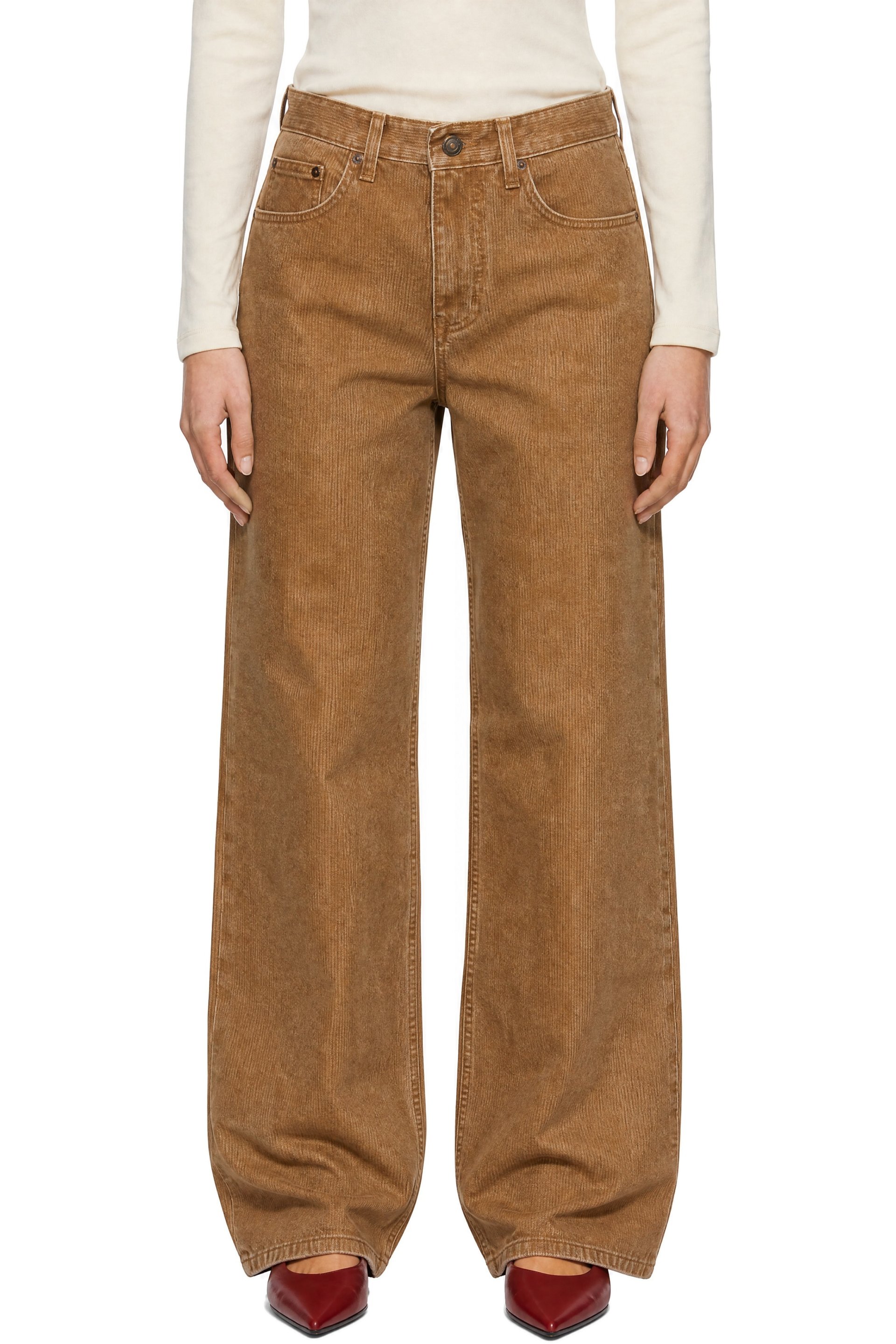 R2W - Tan Artie Cotton Wide DN Jeans
