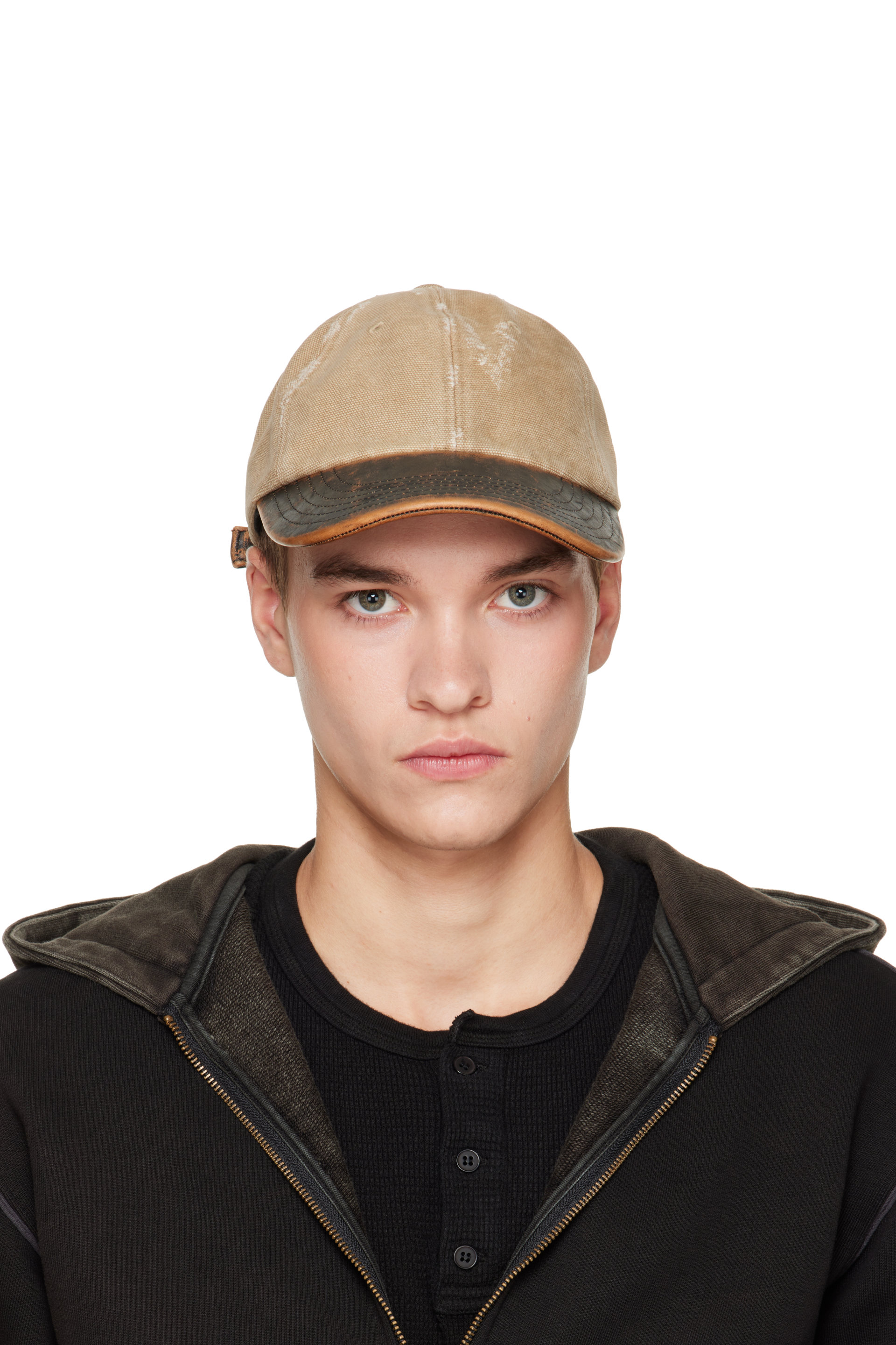 MMIC - Casquette beige à visière à effet patine