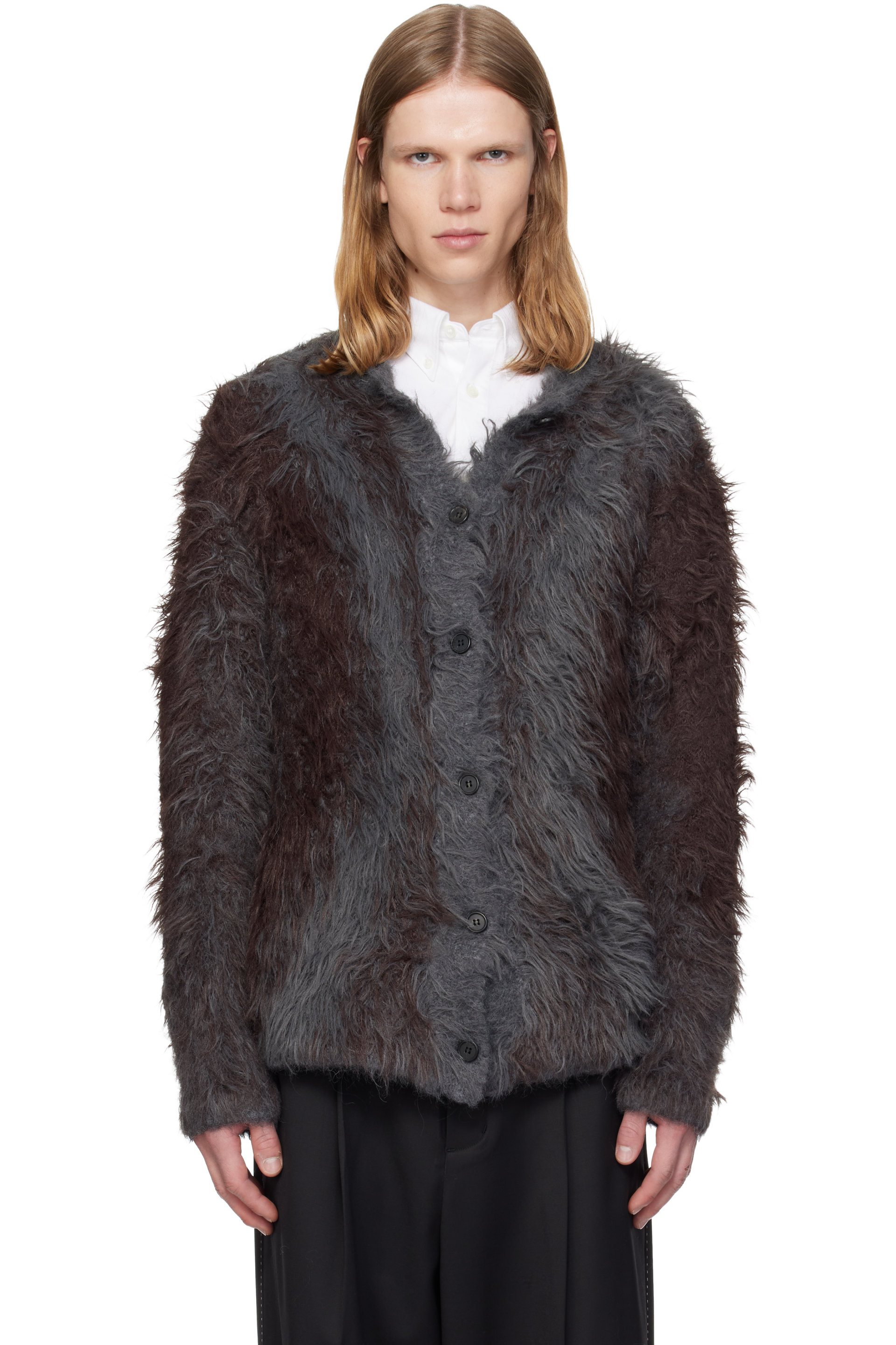 MMIC - Gray & Brown Shroud Cardigan