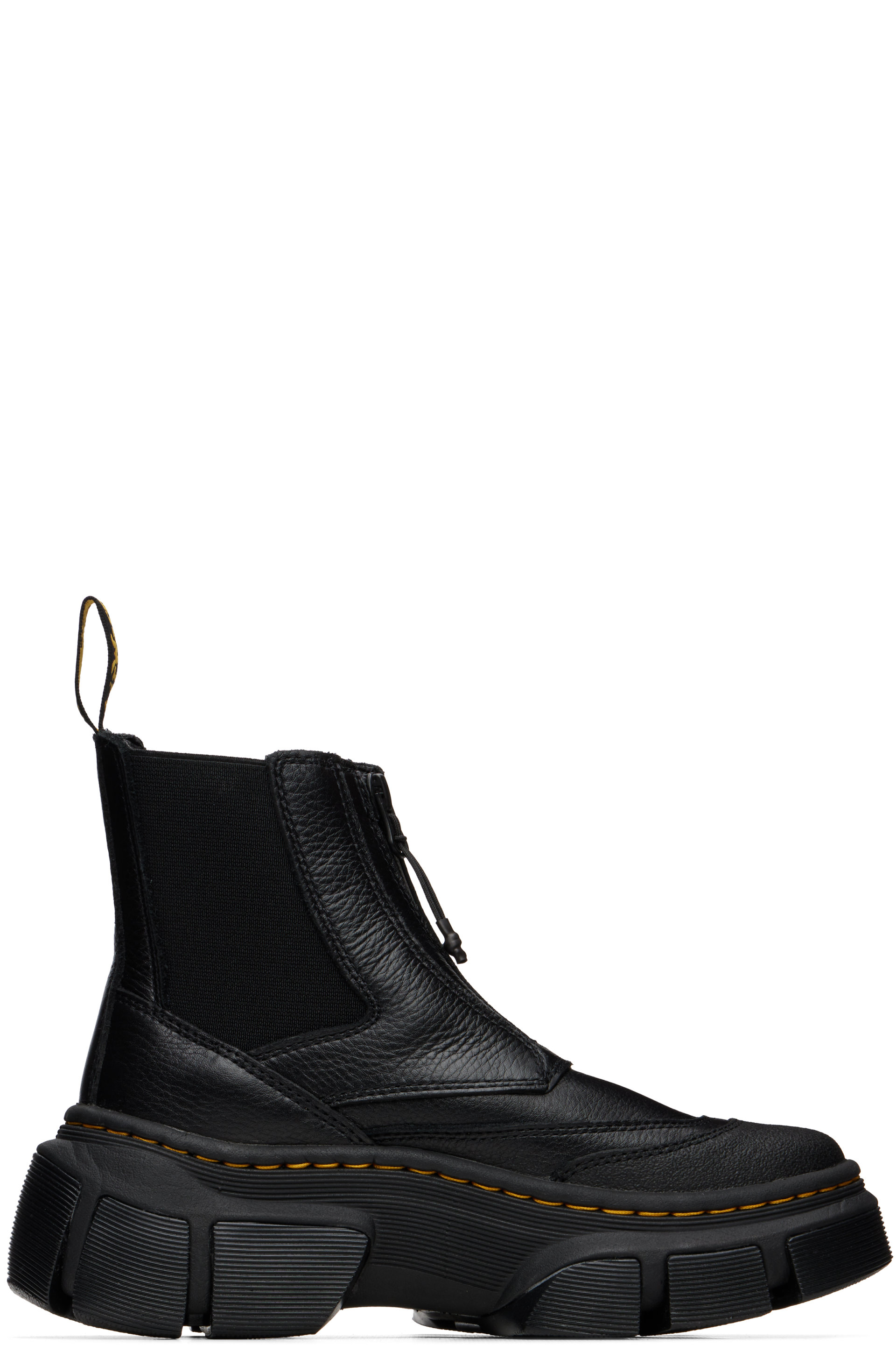 Dr. Martens - Black DMXL Zip Leather Chelsea Boots