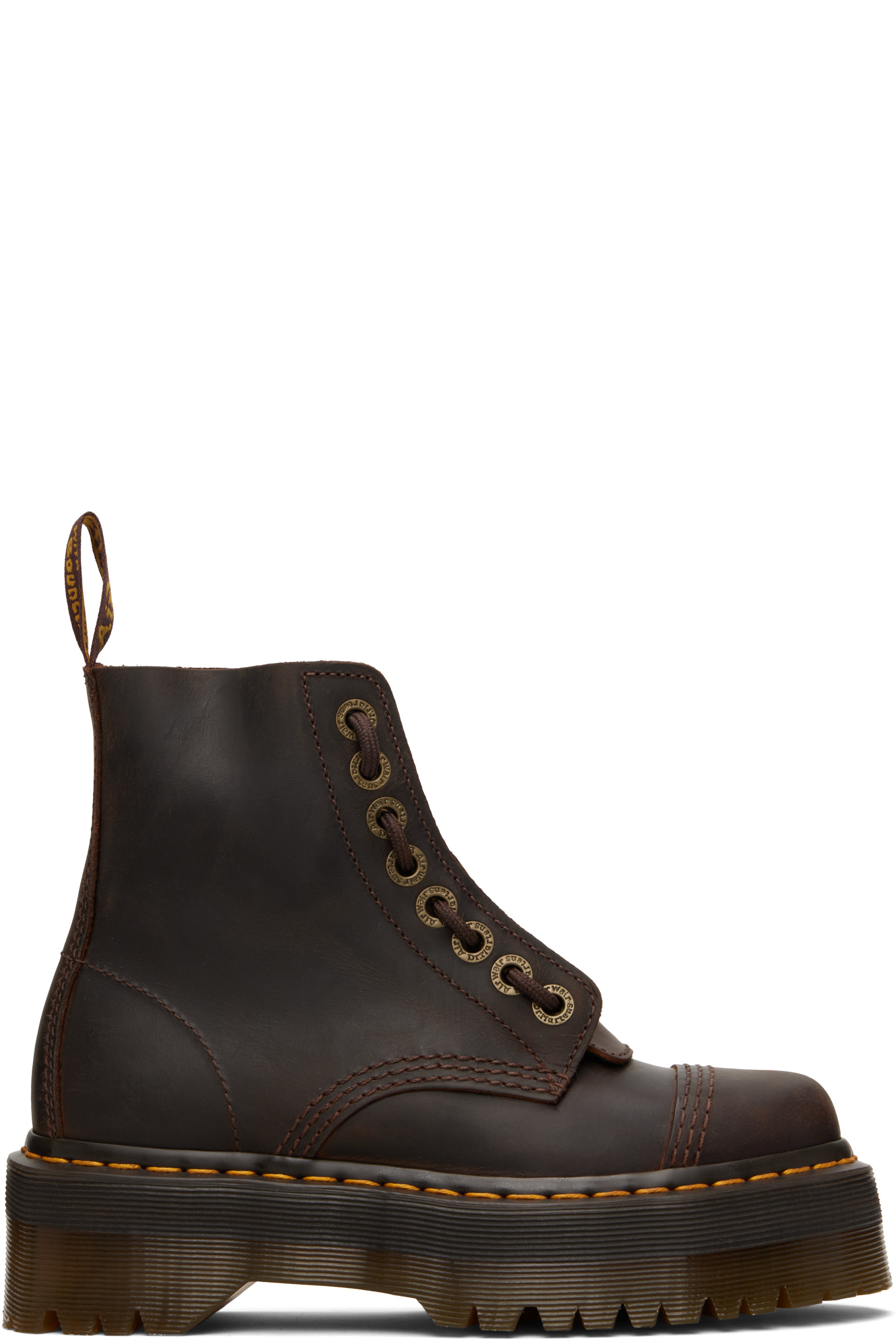 Dr. Martens - Brown Sinclair Crazy Horse Leather Platform Boots