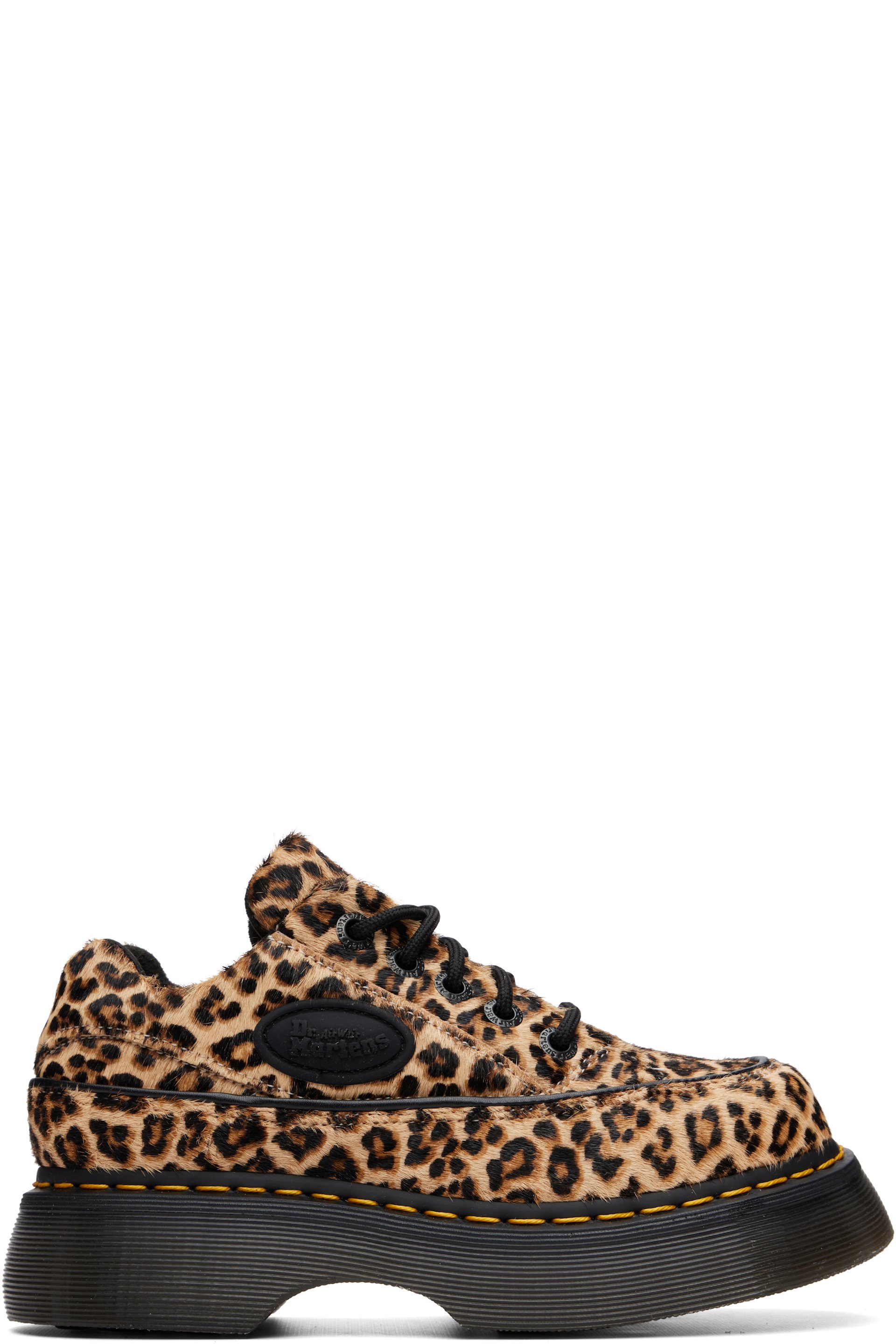 Dr. Martens - Beige Buzz 5-Eye Leopard Derbys