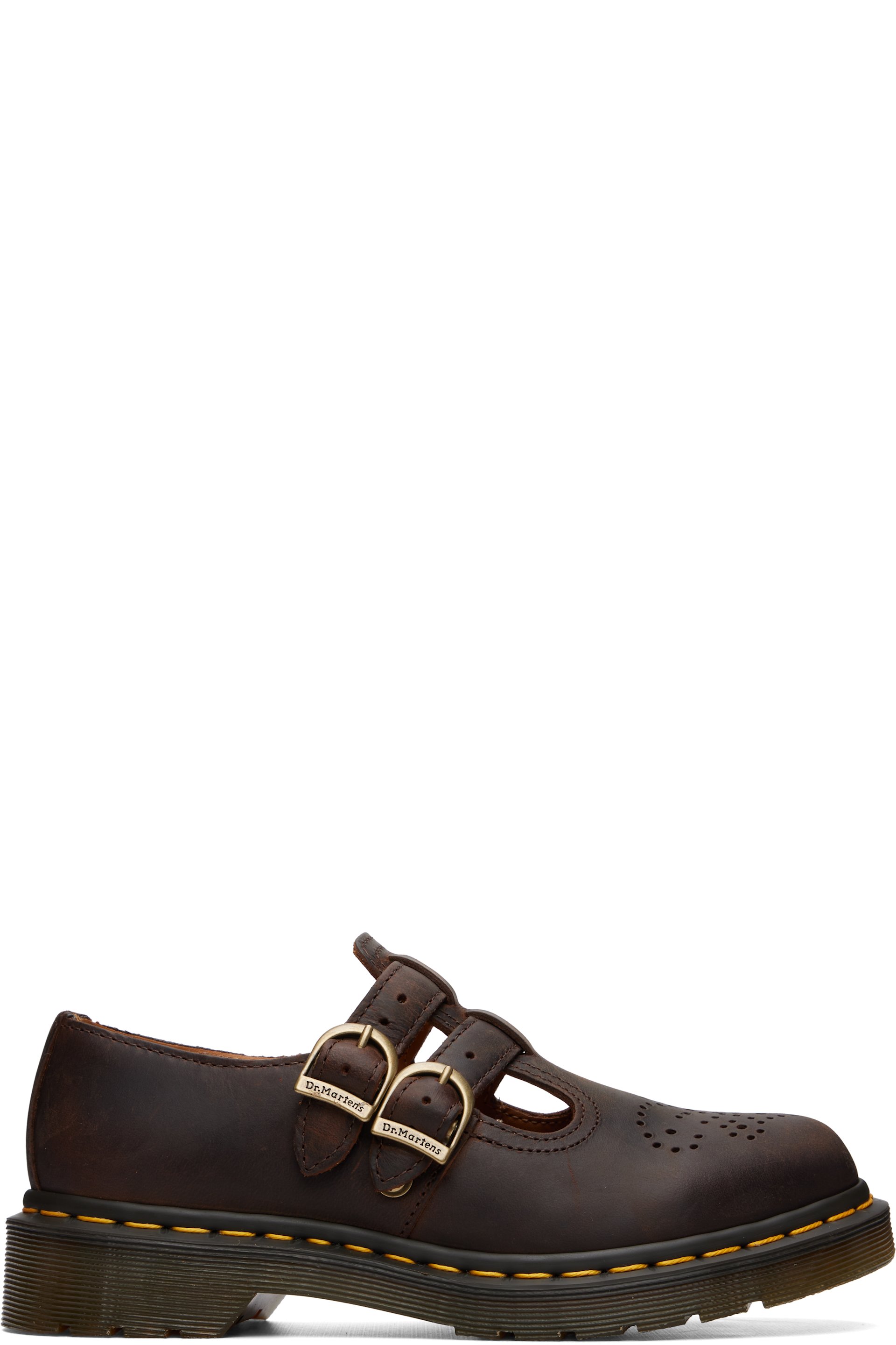 Dr. Martens - Brown 8065 Crazy Horse Leather Mary Jane Loafers
