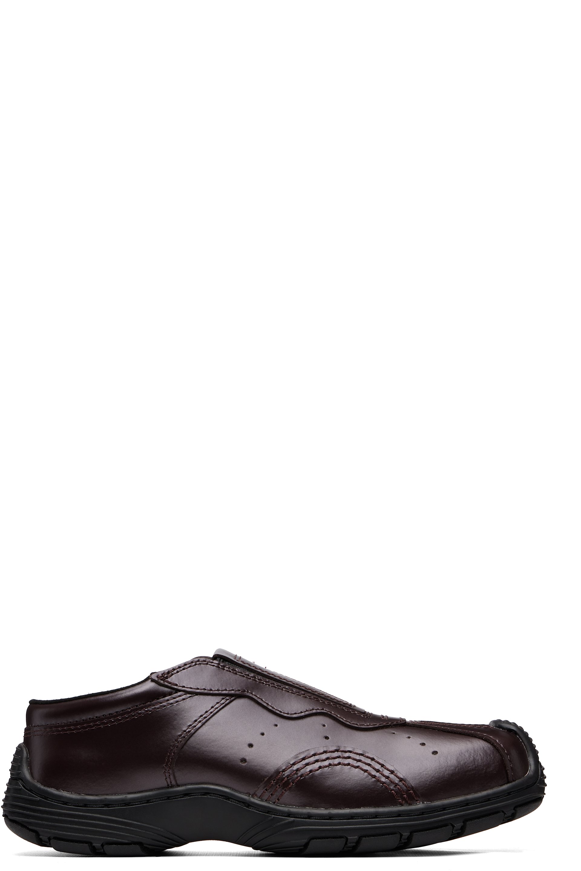 Dr. Martens - Burgundy Aurix Satin Finish Leather Mule Loafers