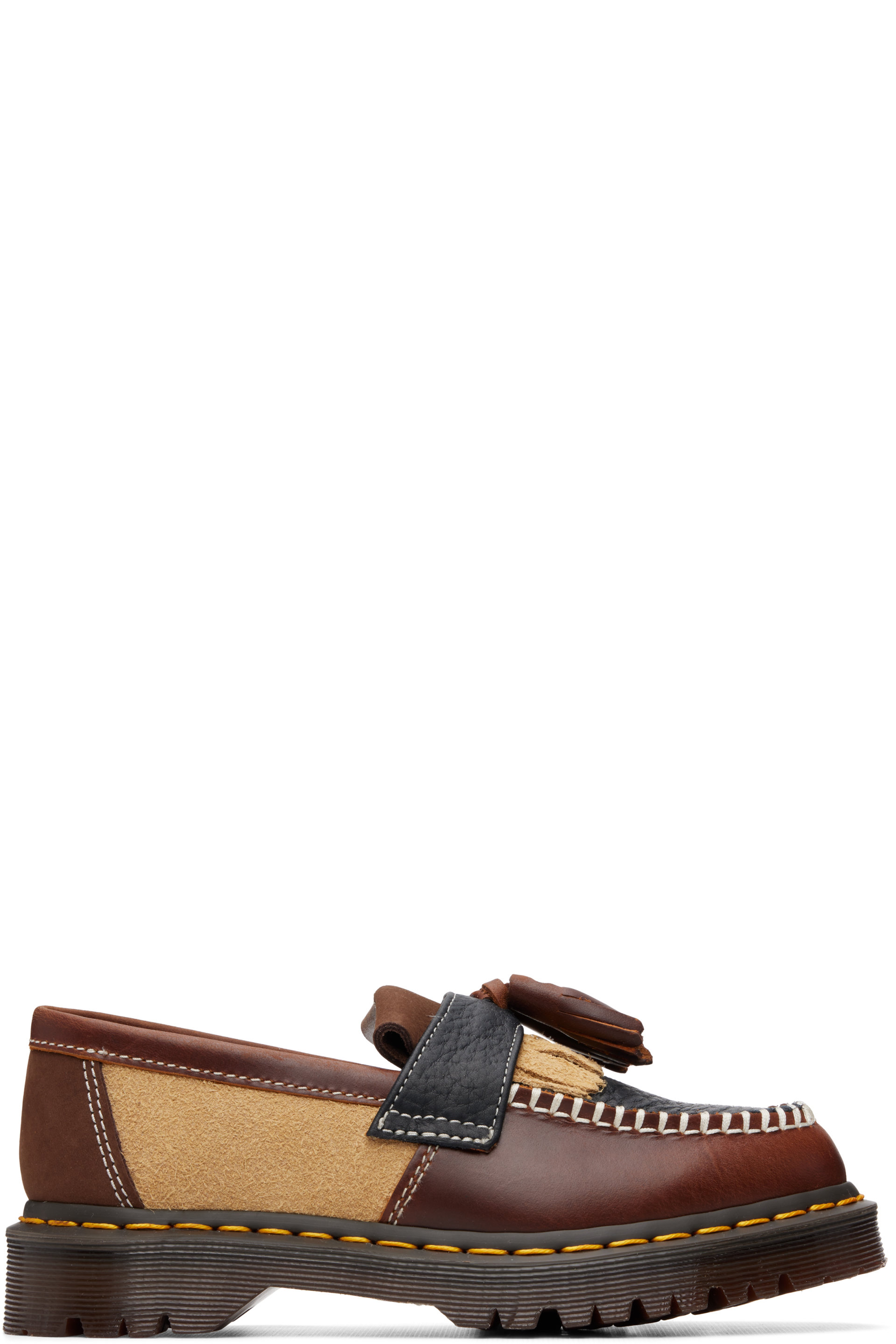 Dr. Martens - Brown & Beige Adrian PWRK Tassel Loafers