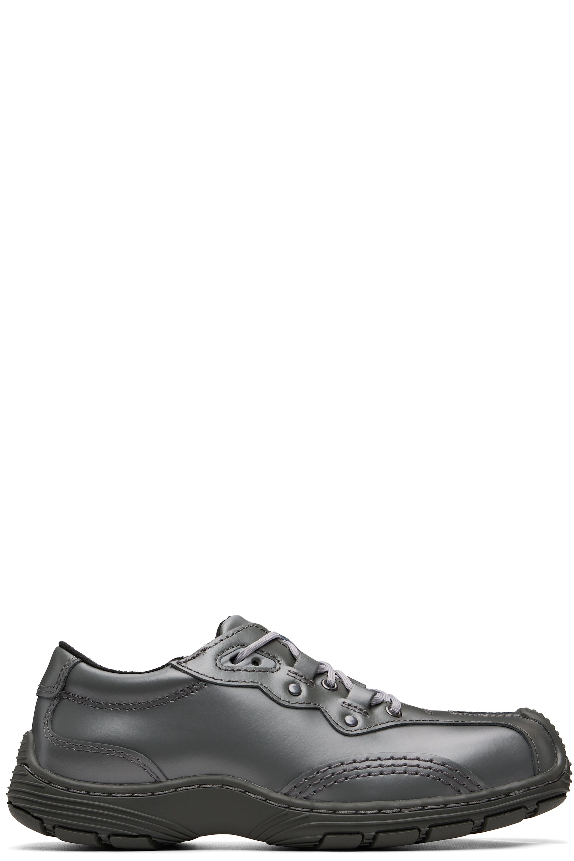 Dr. Martens - Gray Aurix Satin Finish Leather 5I Sneakers