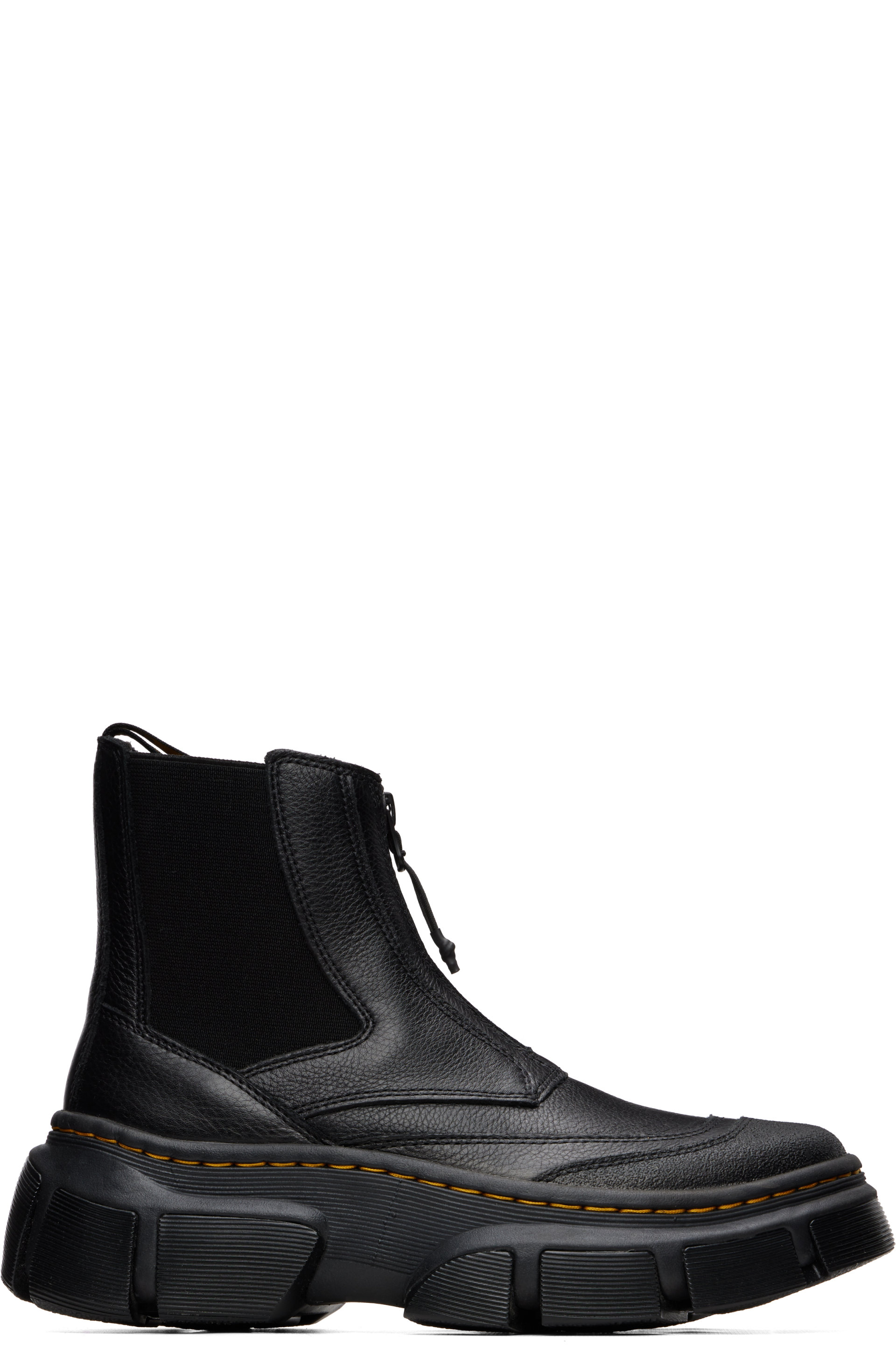 Dr. Martens - Black DMXL Zip Leather Chelsea Boots