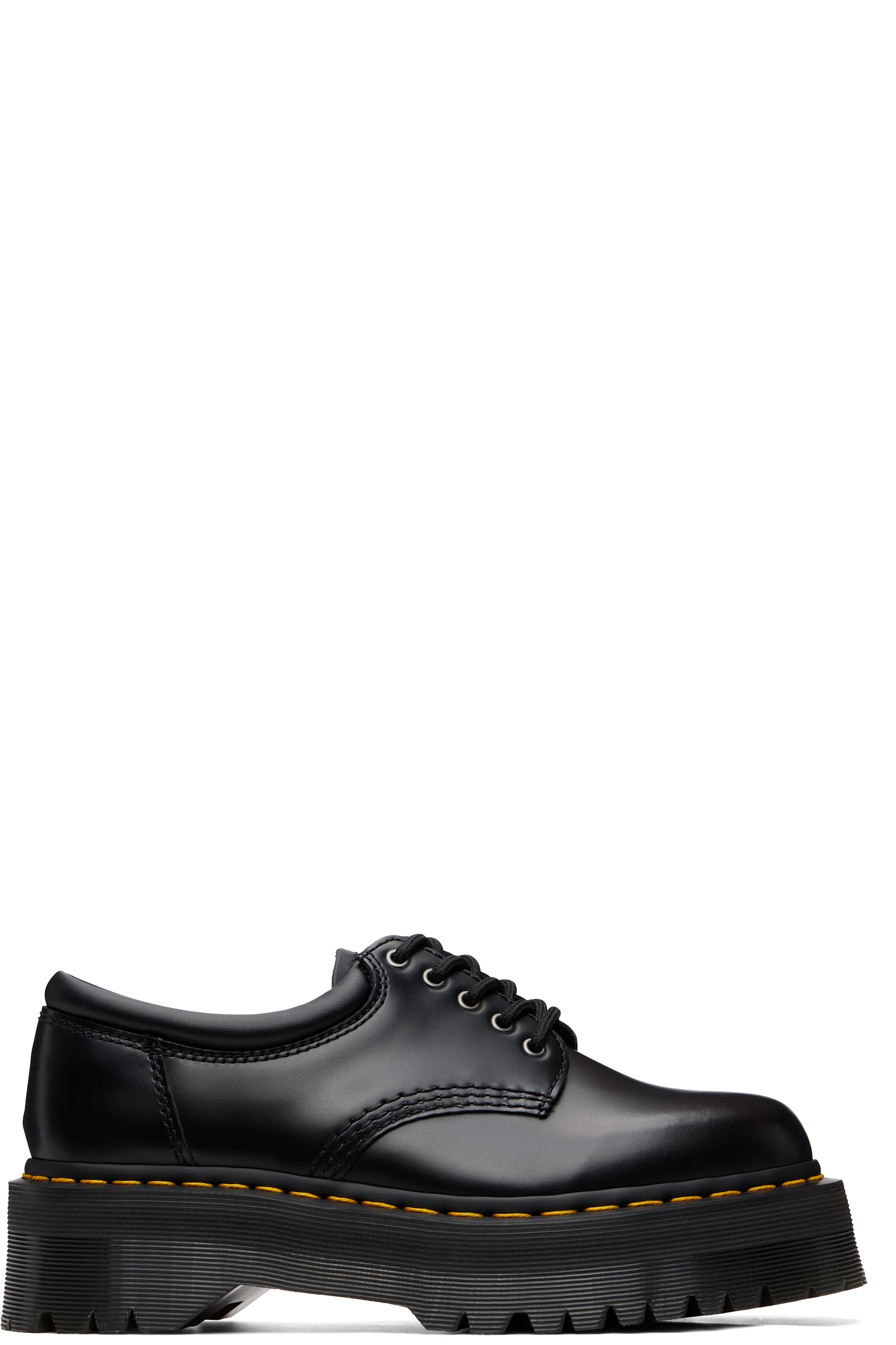 Dr. Martens - Derbys 8053 noirs en cuir Smooth à semelle Quad et à plateforme