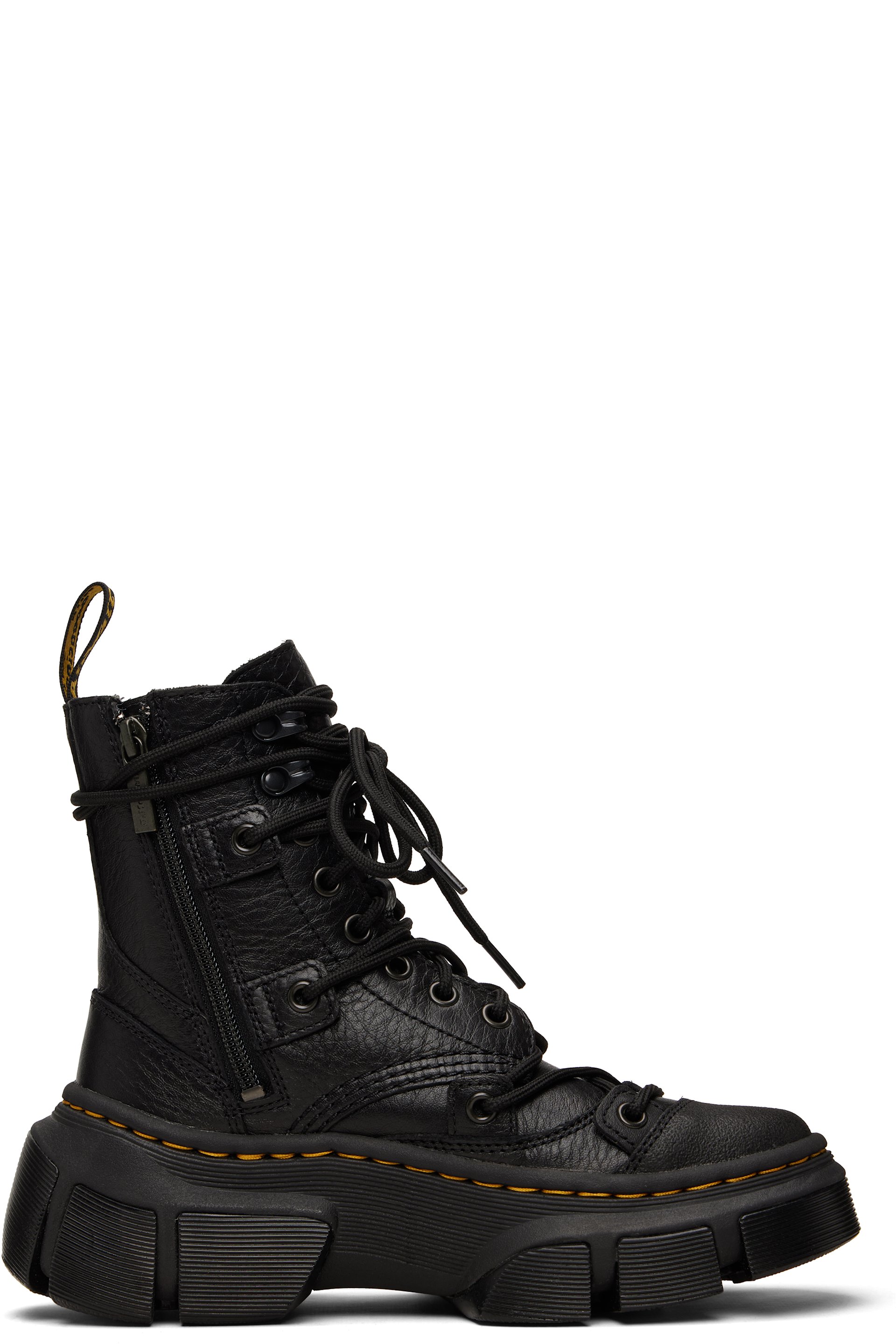 Dr. Martens - Bottes noires en cuir à œillets et à semelle DMXL