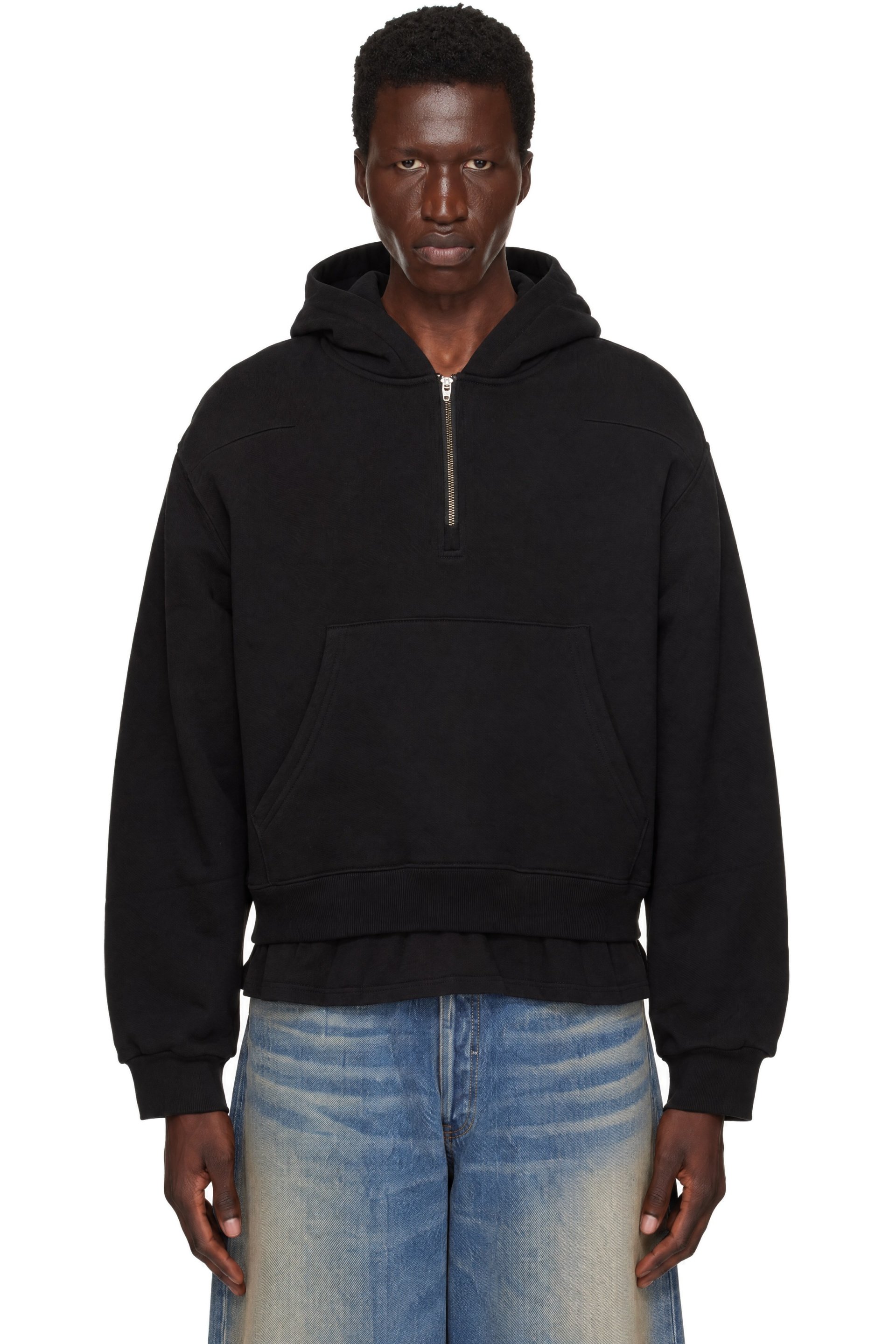 Commission - Black Layered Zip Hoodie