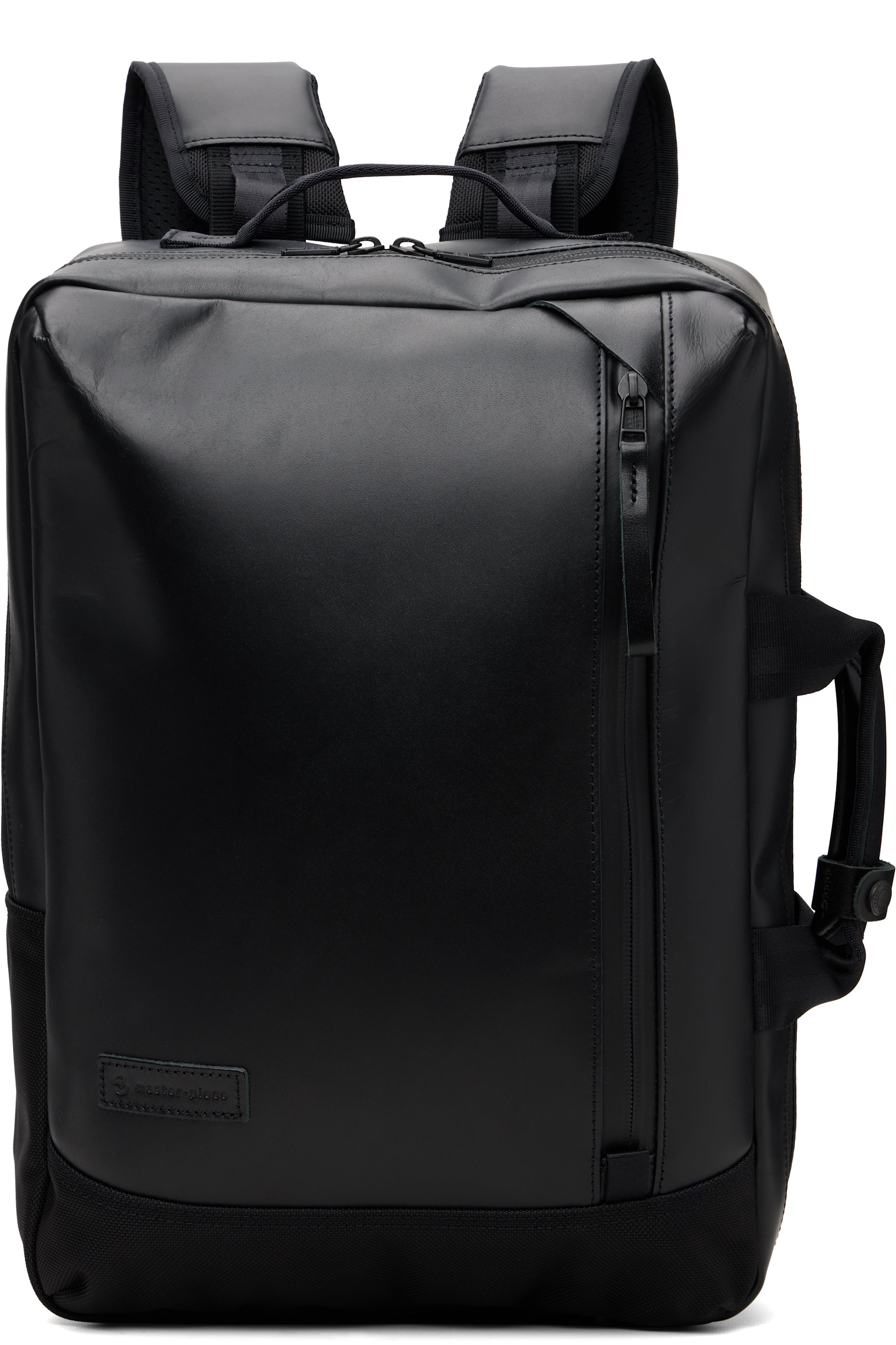 master-piece - Black Slick ver. 2WAY Leather Backpack