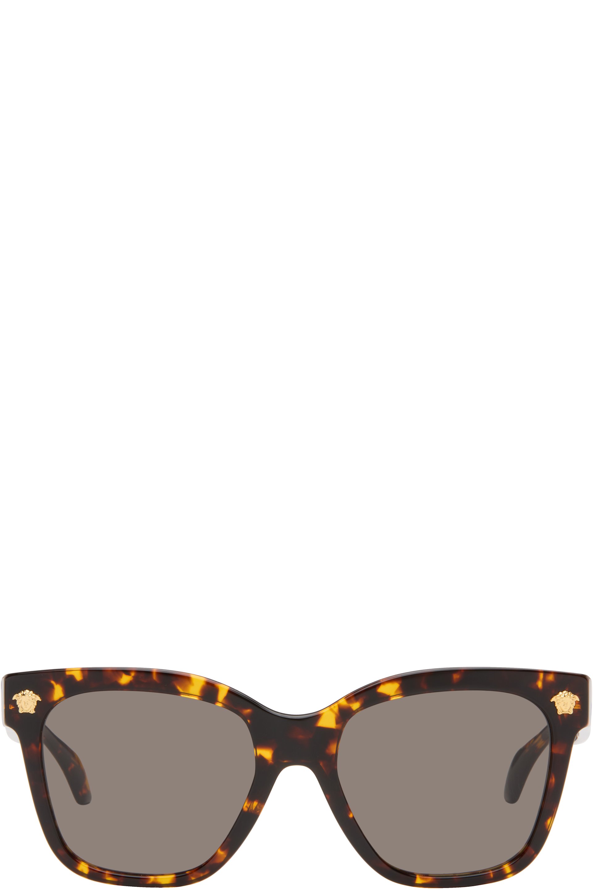 Versace - Brown Medusa Wide Sunglasses
