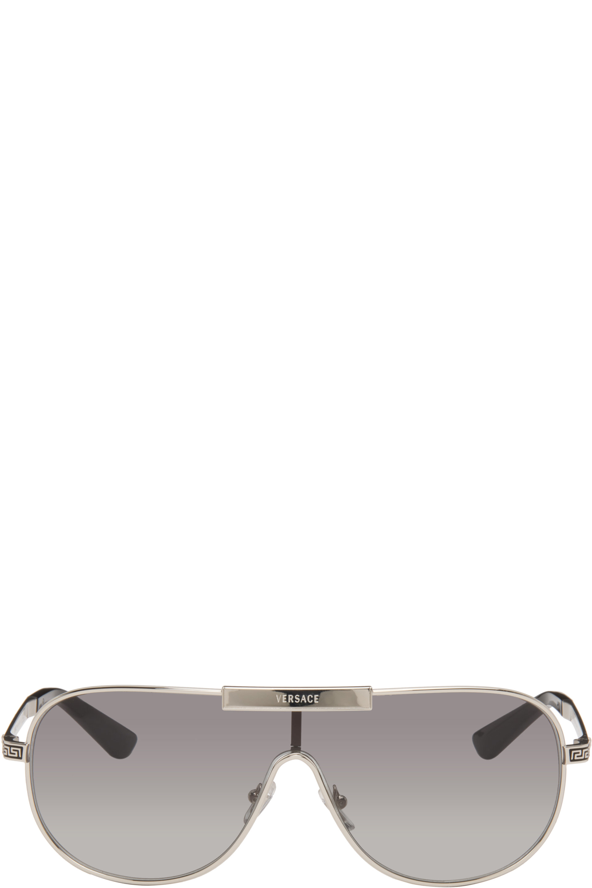 Versace - Silver Greca Sunglasses