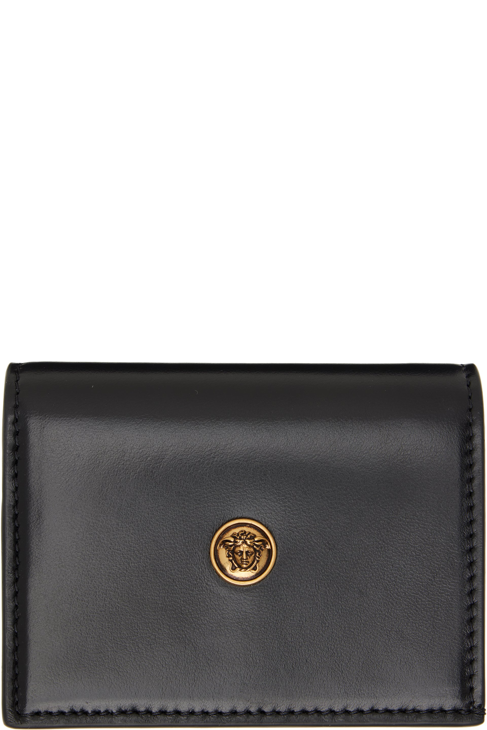 Versace - Black Emblème Leather Wallet