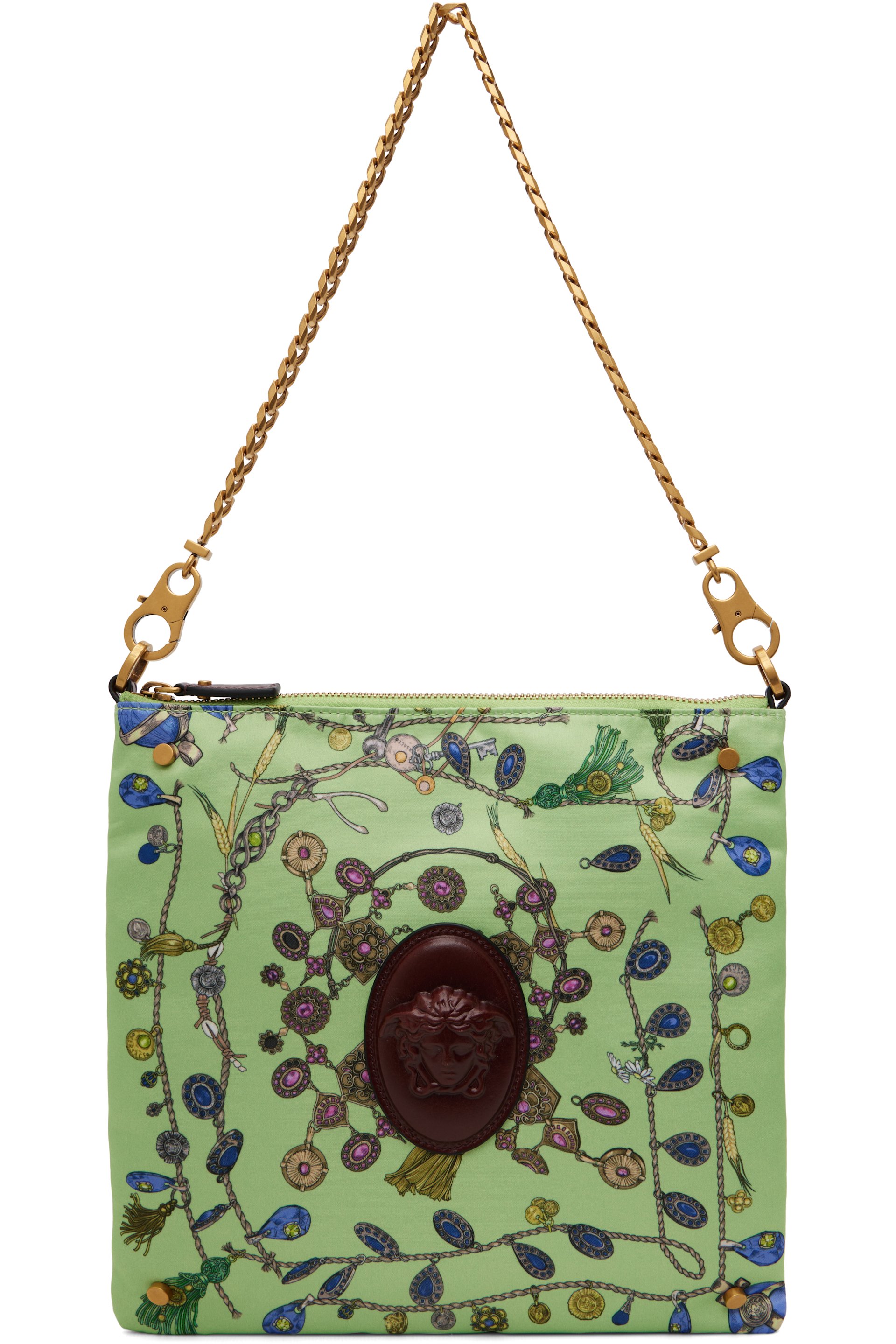 Versace - Green Cabine Printed Duchesse Bag