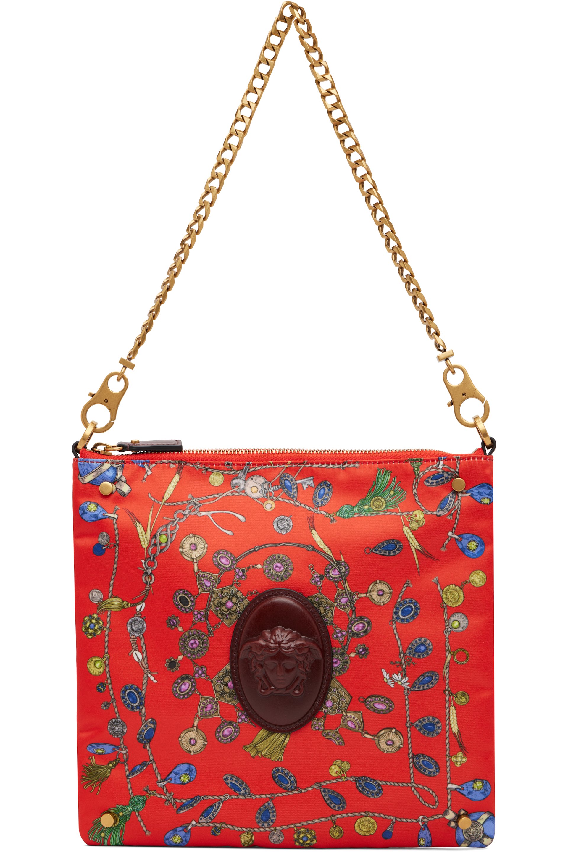 Versace - Red Cabine Printed Duchesse Shoulder Bag