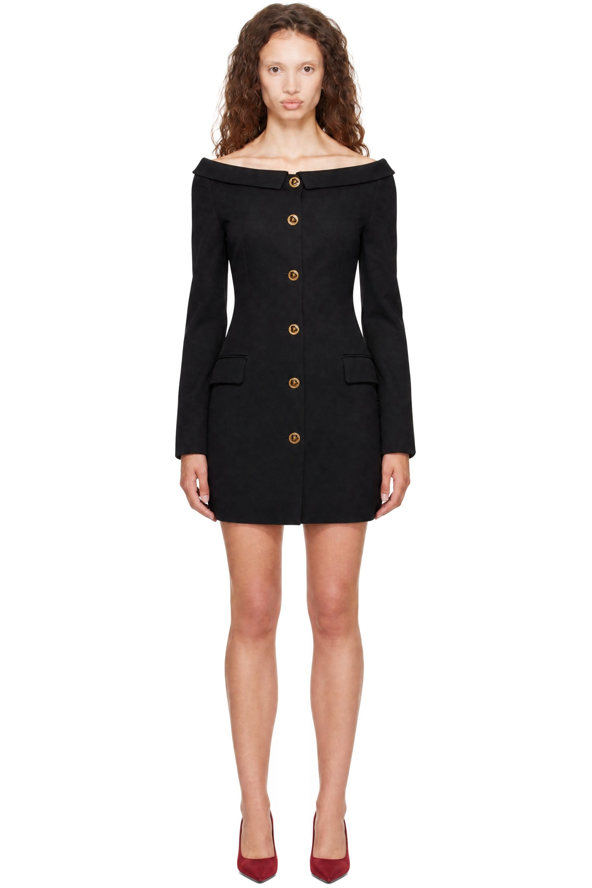 Versace - Black Wool Jacket Mini Dress