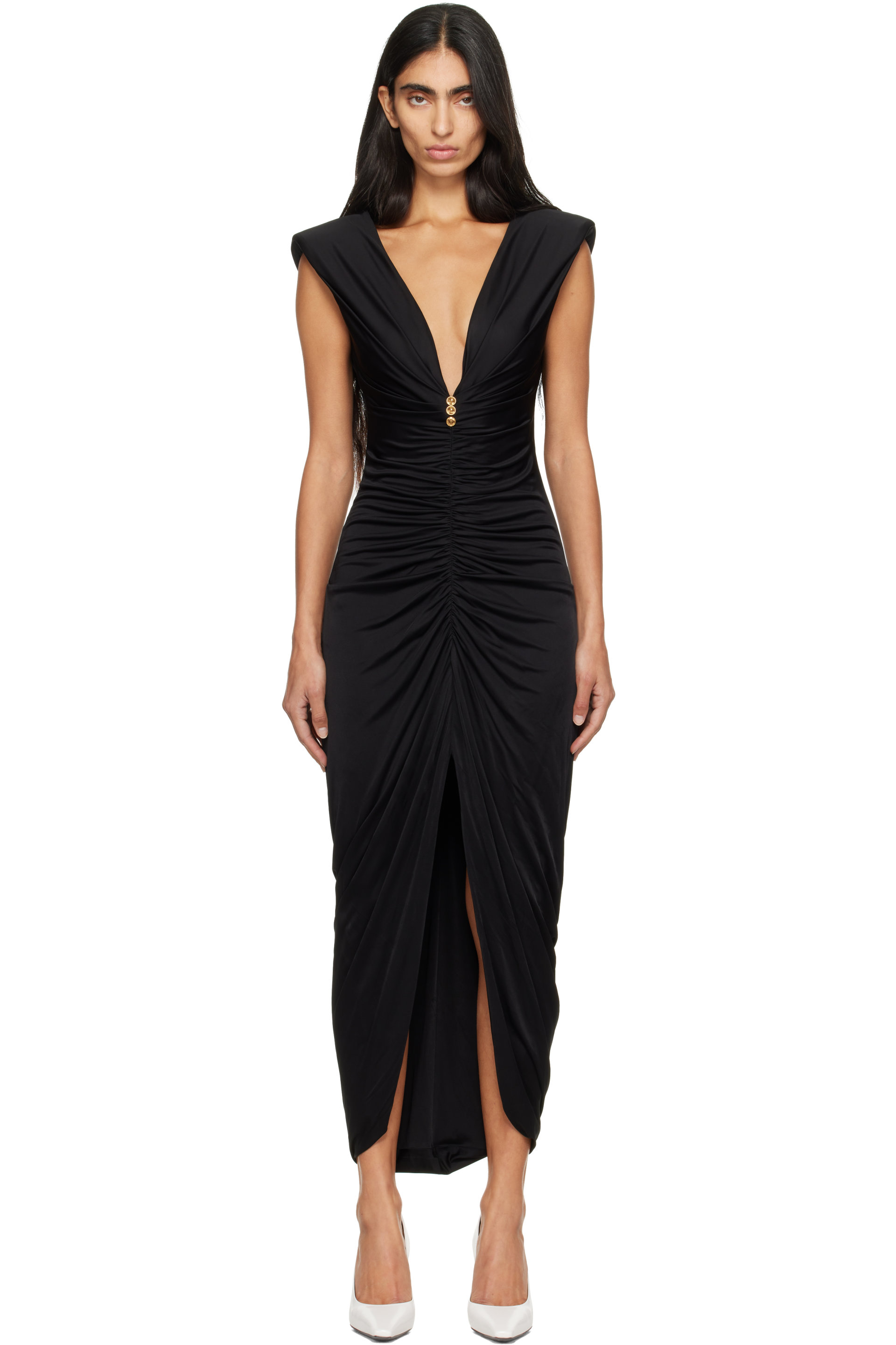 Versace - Black Liquid Jersey Maxi Dress