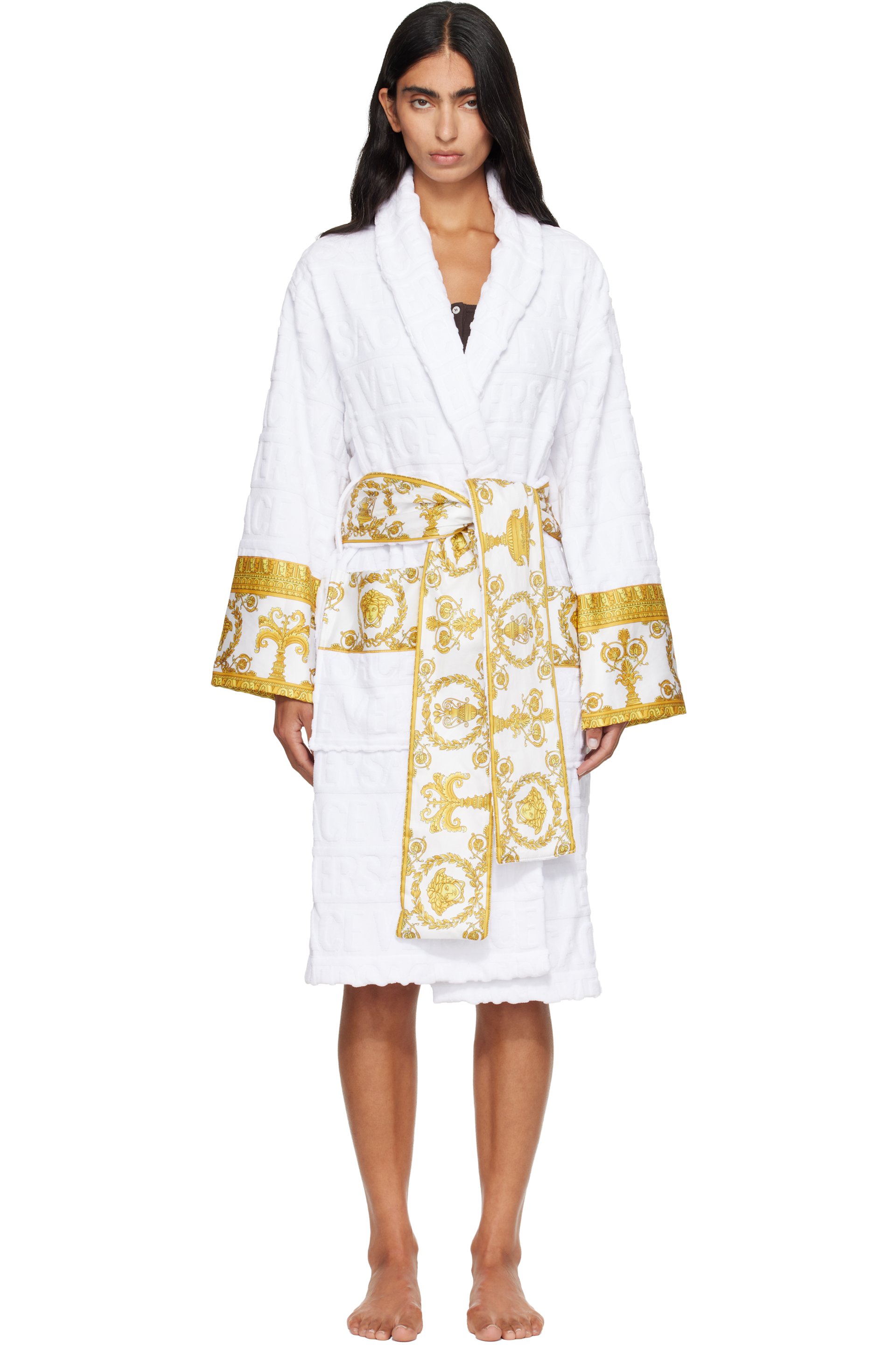 Versace - White 'I Heart Baroque' Bathrobe