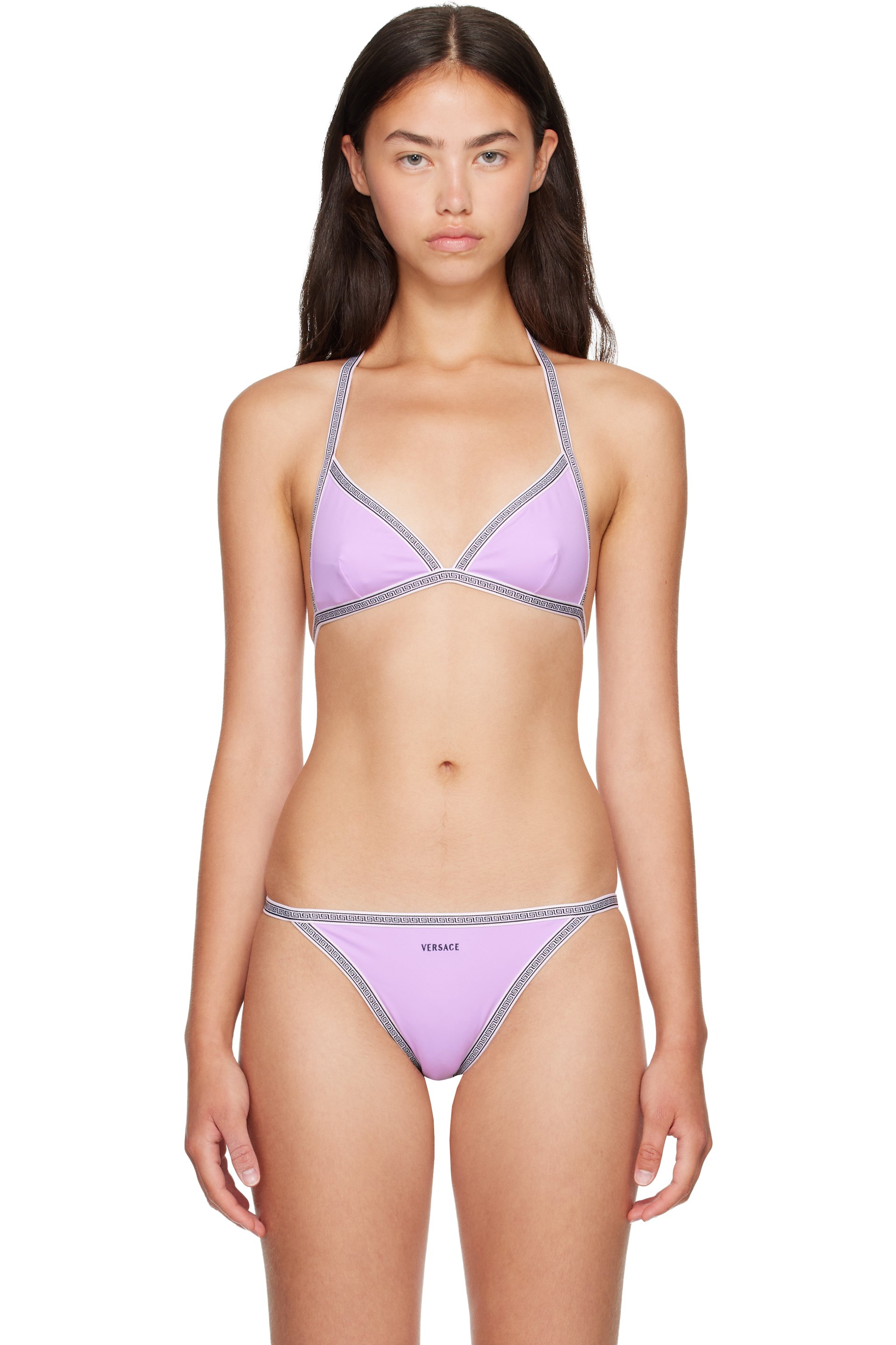 Versace - Purple Greca Bikini Top