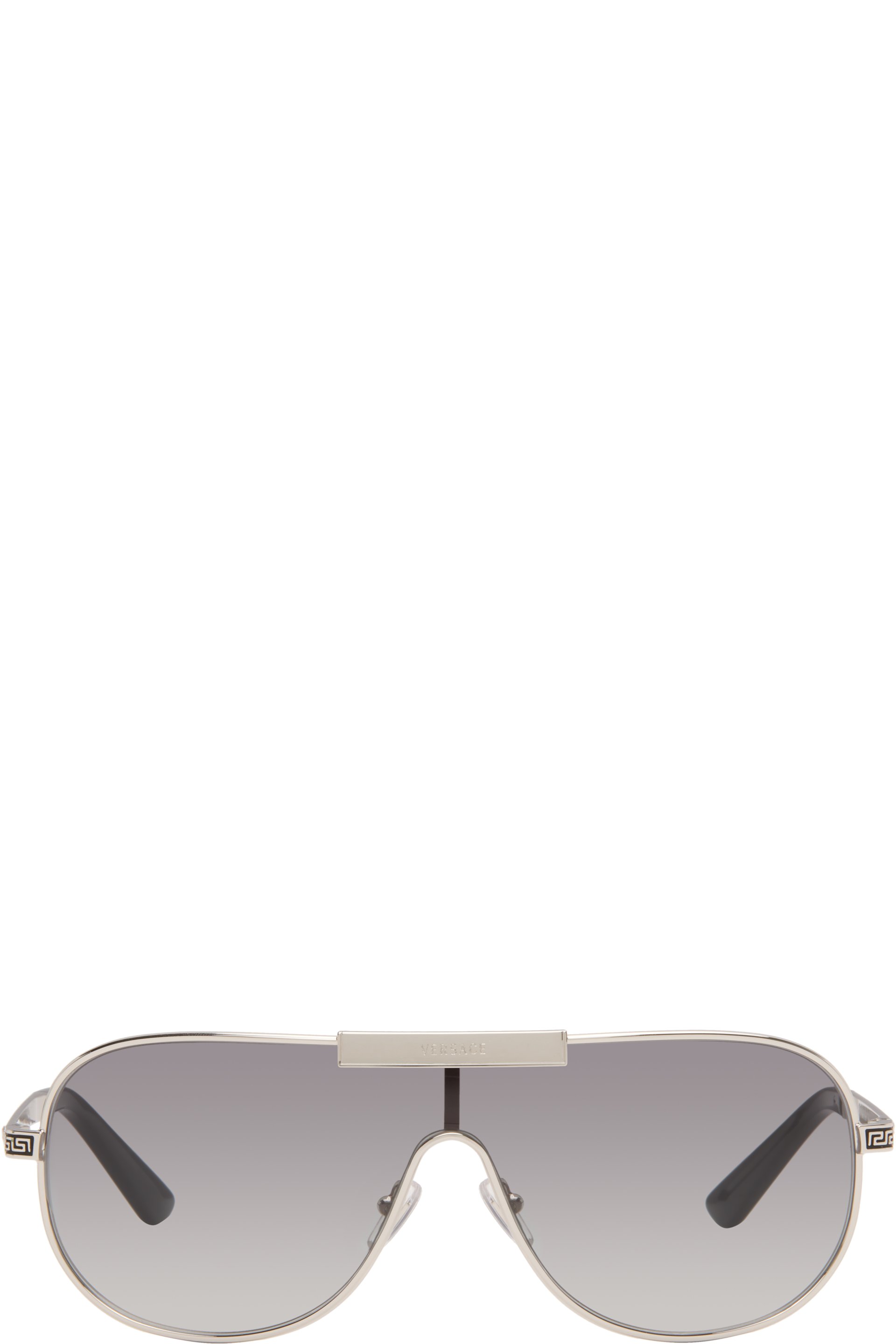 Versace - Silver Greca Flow Sunglasses