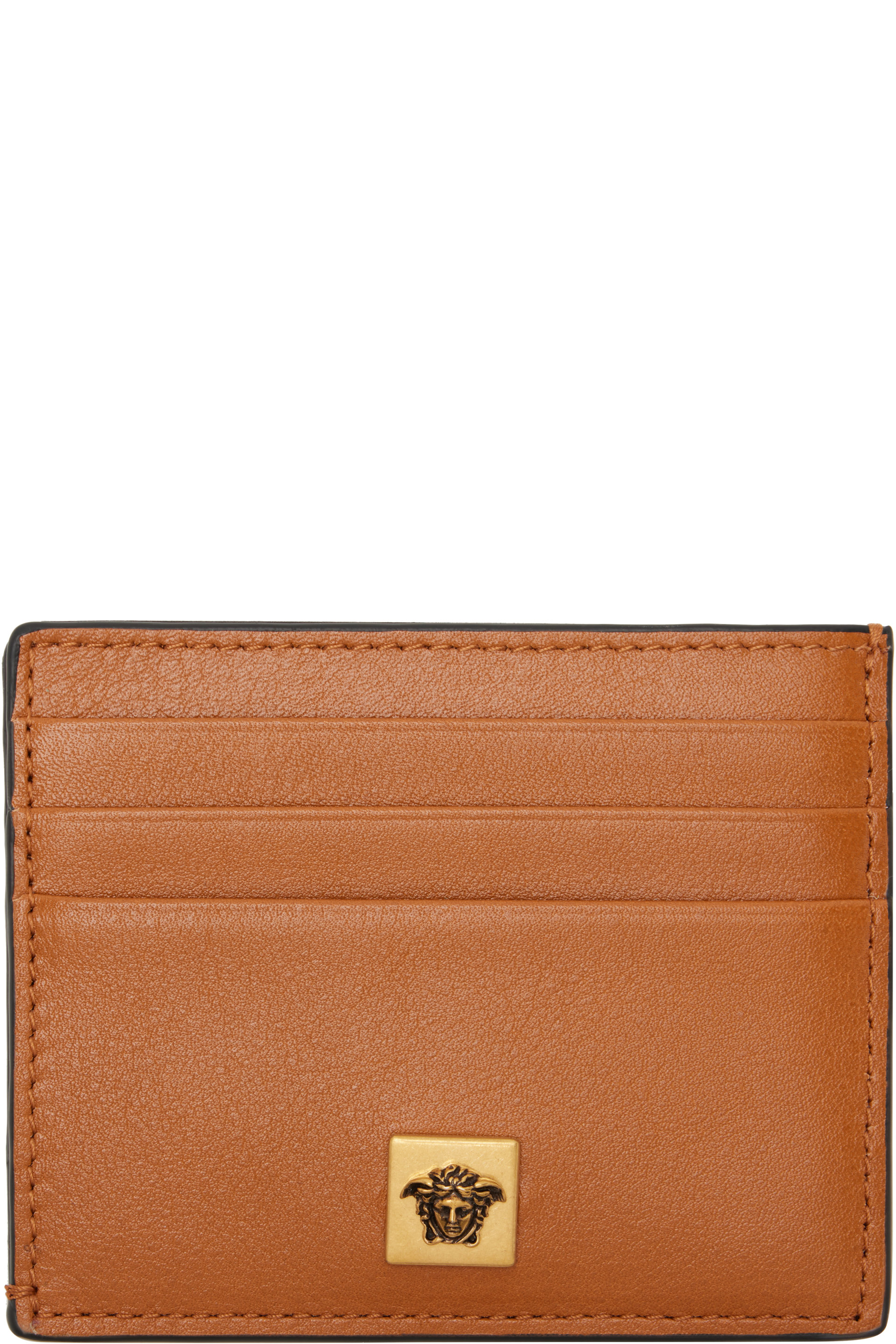 Versace - Tan Severine Leather Card Holder