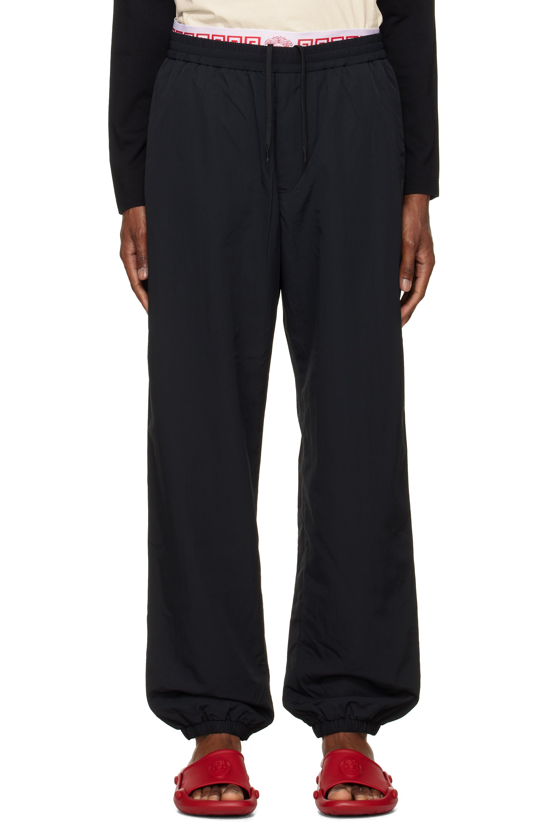 Versace - Black Nylon Jogger Track Pants