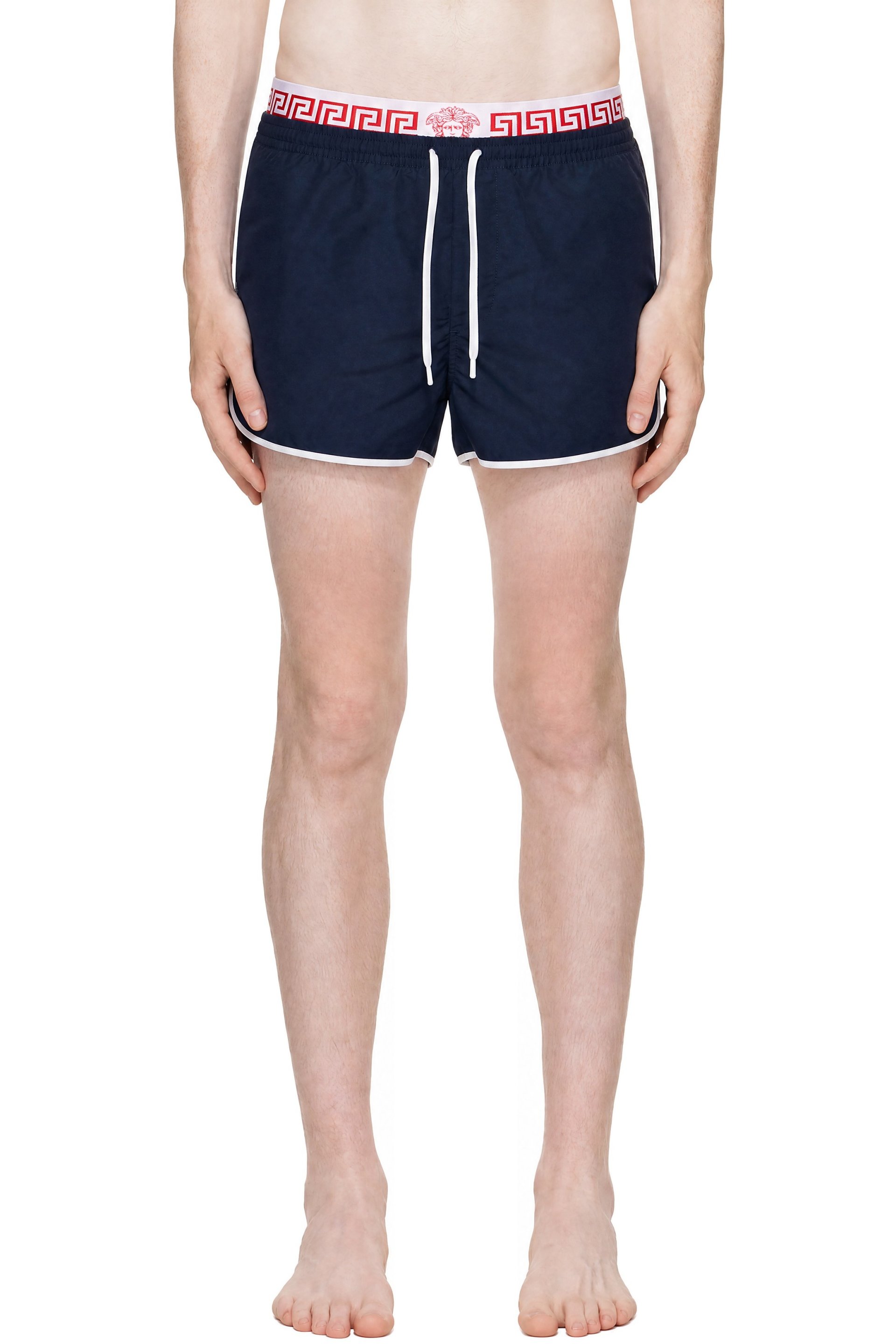 Versace - Navy Double Waistband Swim Shorts