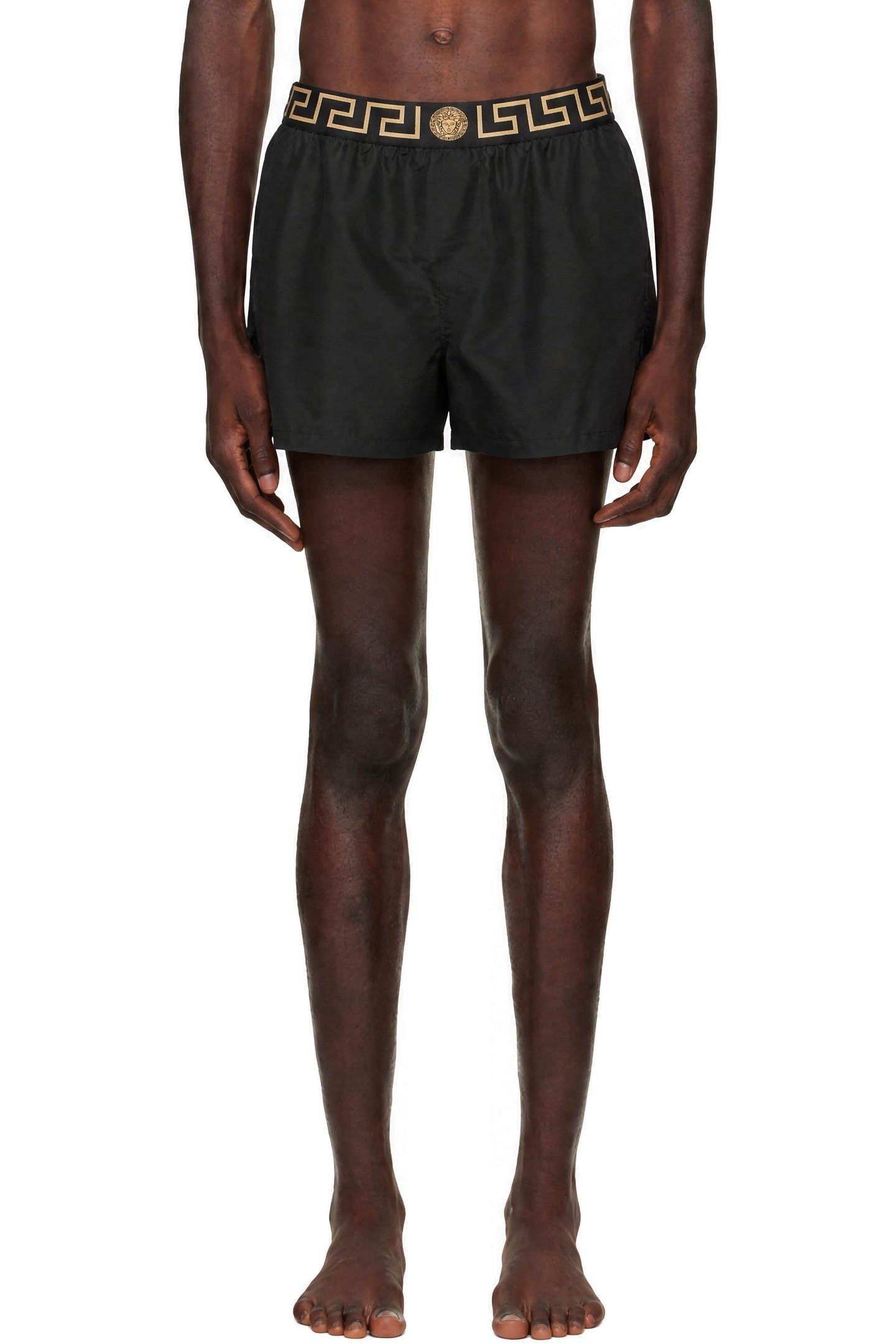 Versace - Black Greca Swim Shorts