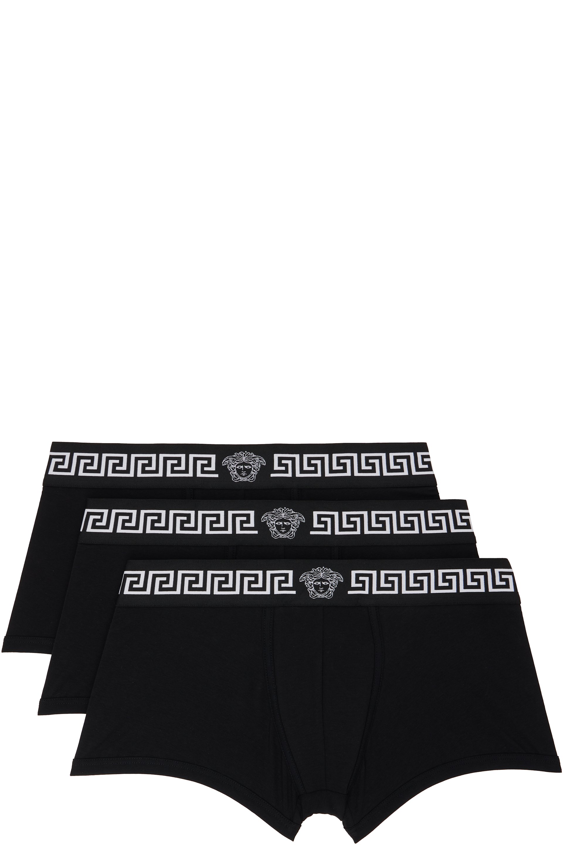Versace - Three-Pack Black Cotton-Jersey Boxer Briefs