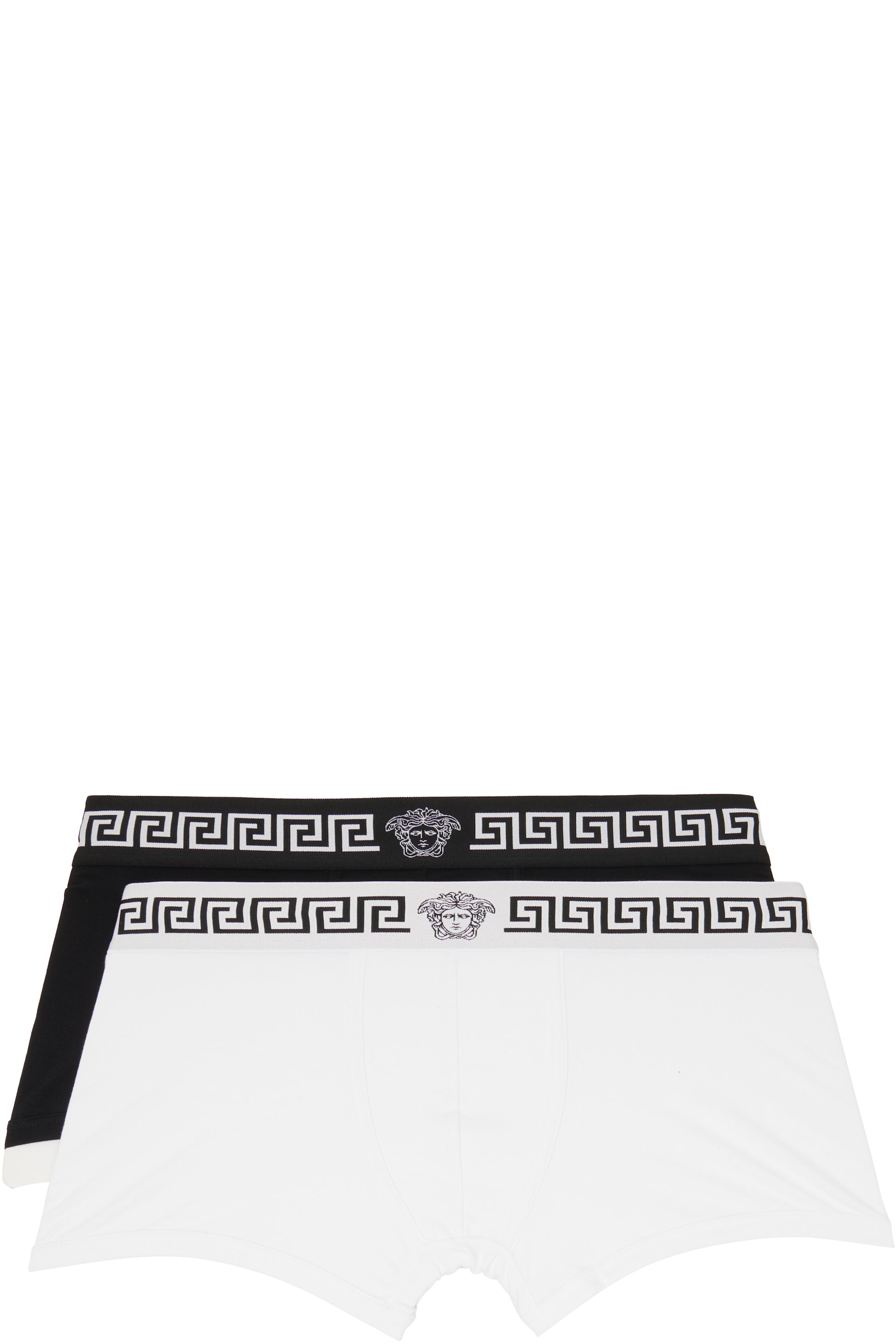 Versace - Two-Pack White & Black Jersey Boxer Briefs