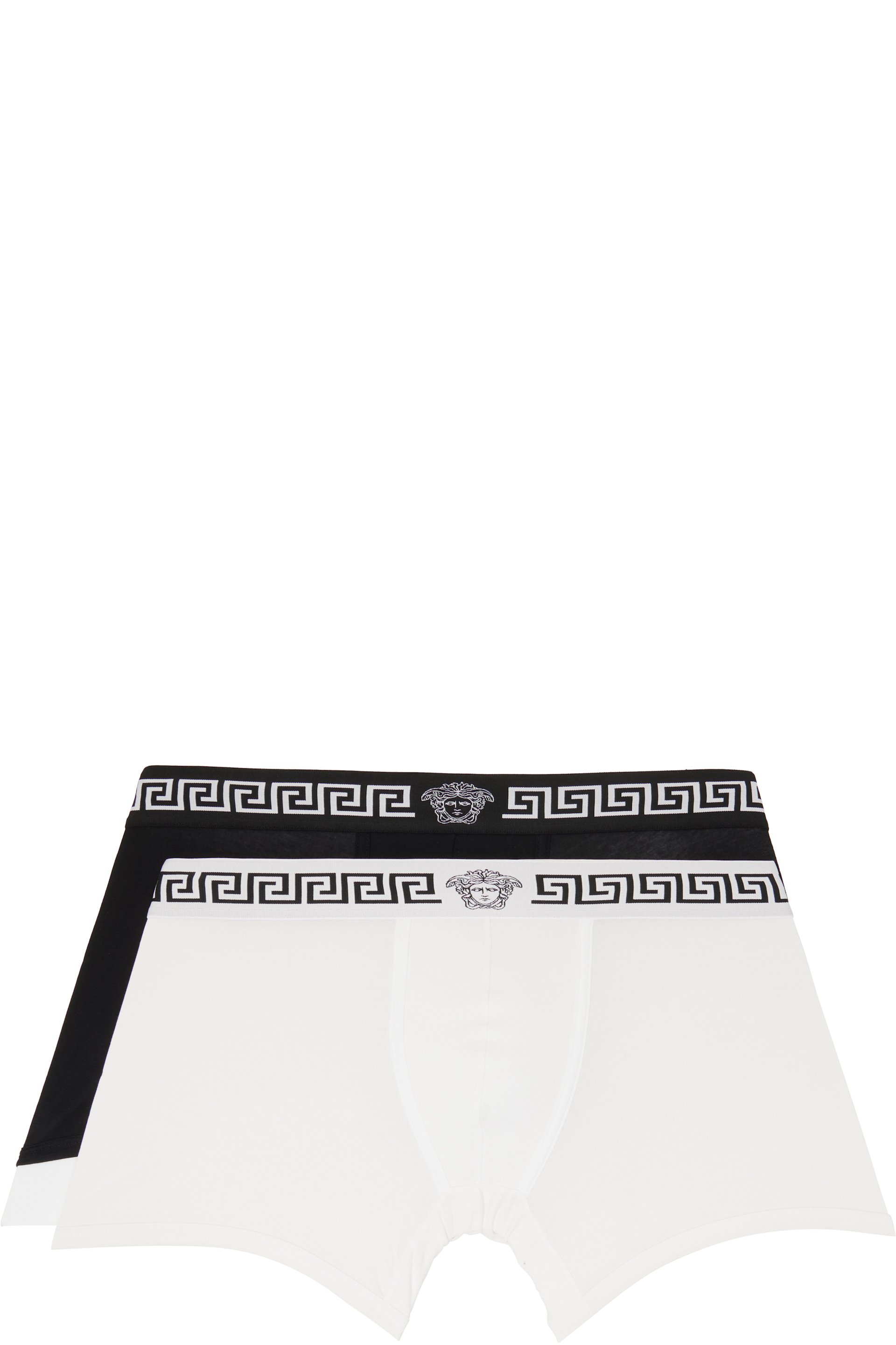 Versace - Two-Pack White & Black Jersey Boxer Briefs