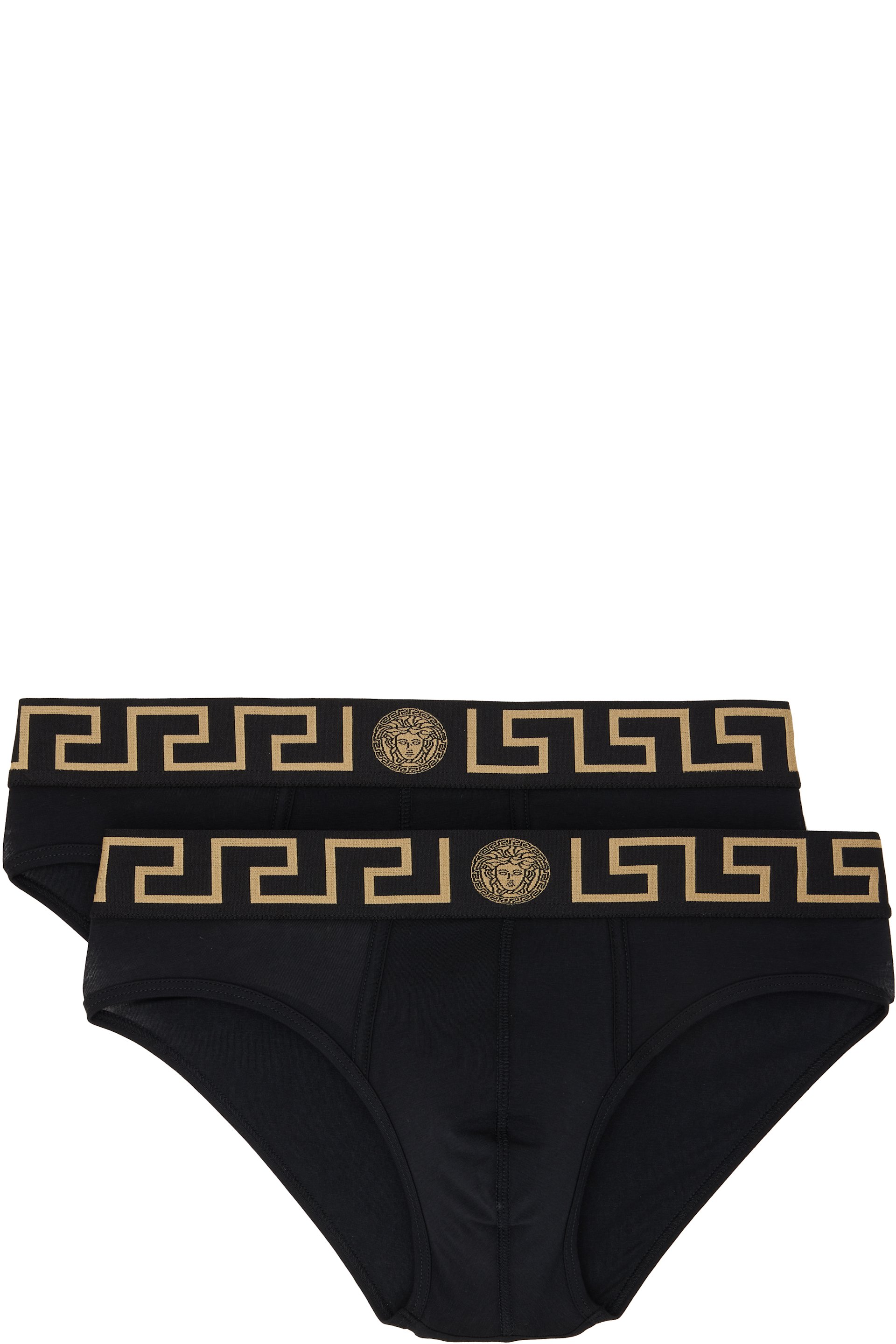 Versace - Two-Pack Black Cotton-Jersey Briefs