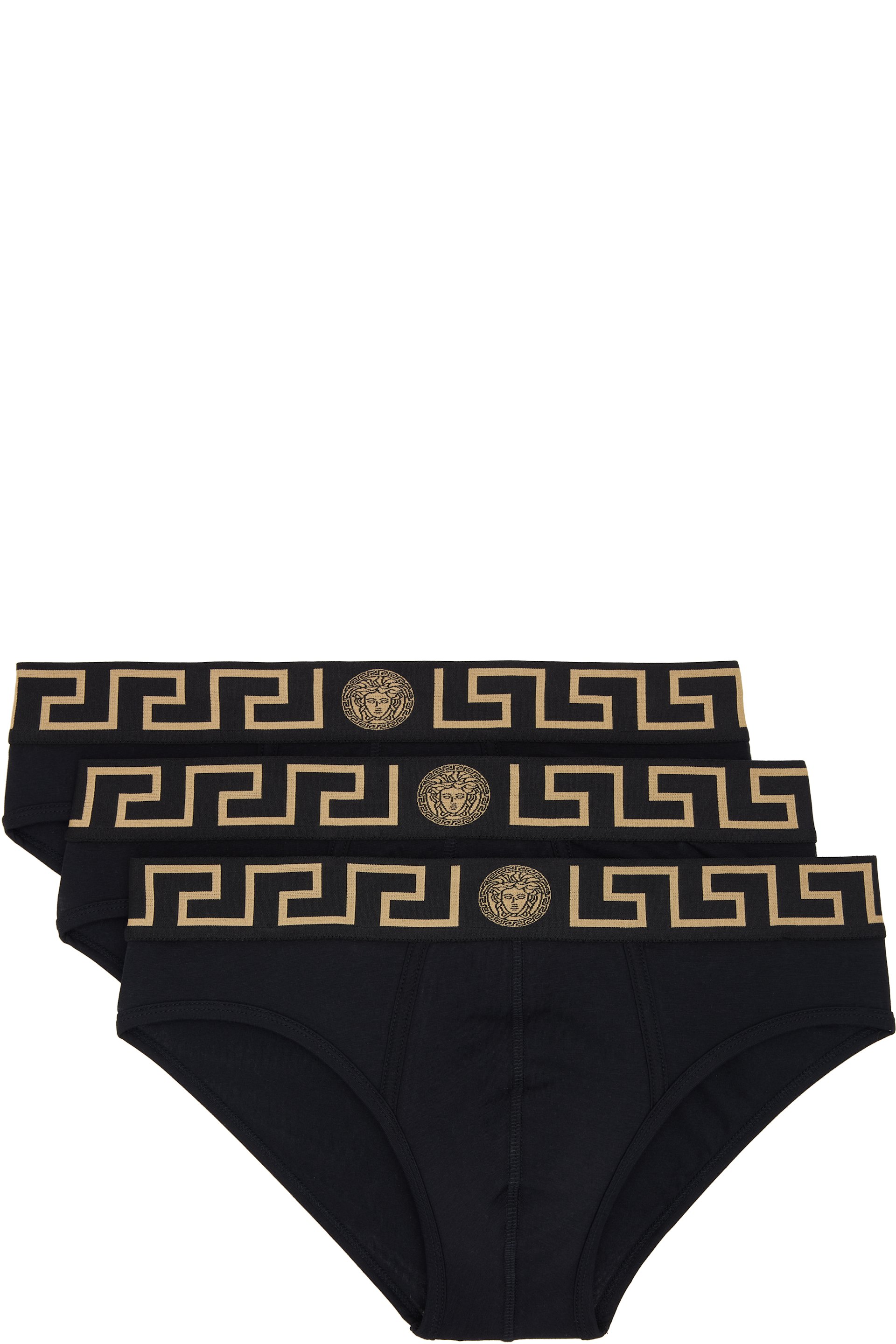 Versace - 三件装黑色三角内裤