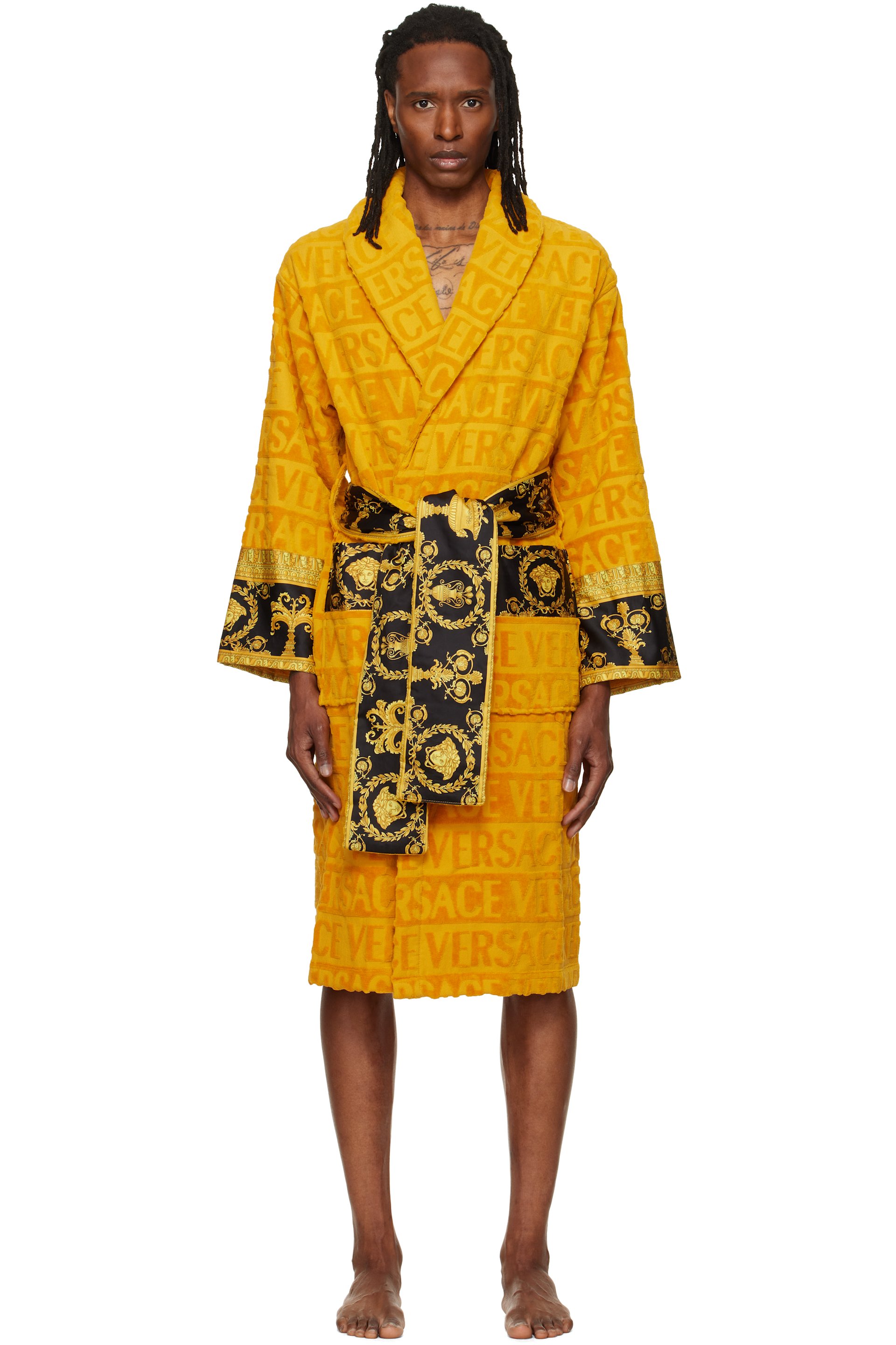Versace - Yellow 'I Heart Baroque' Bathrobe