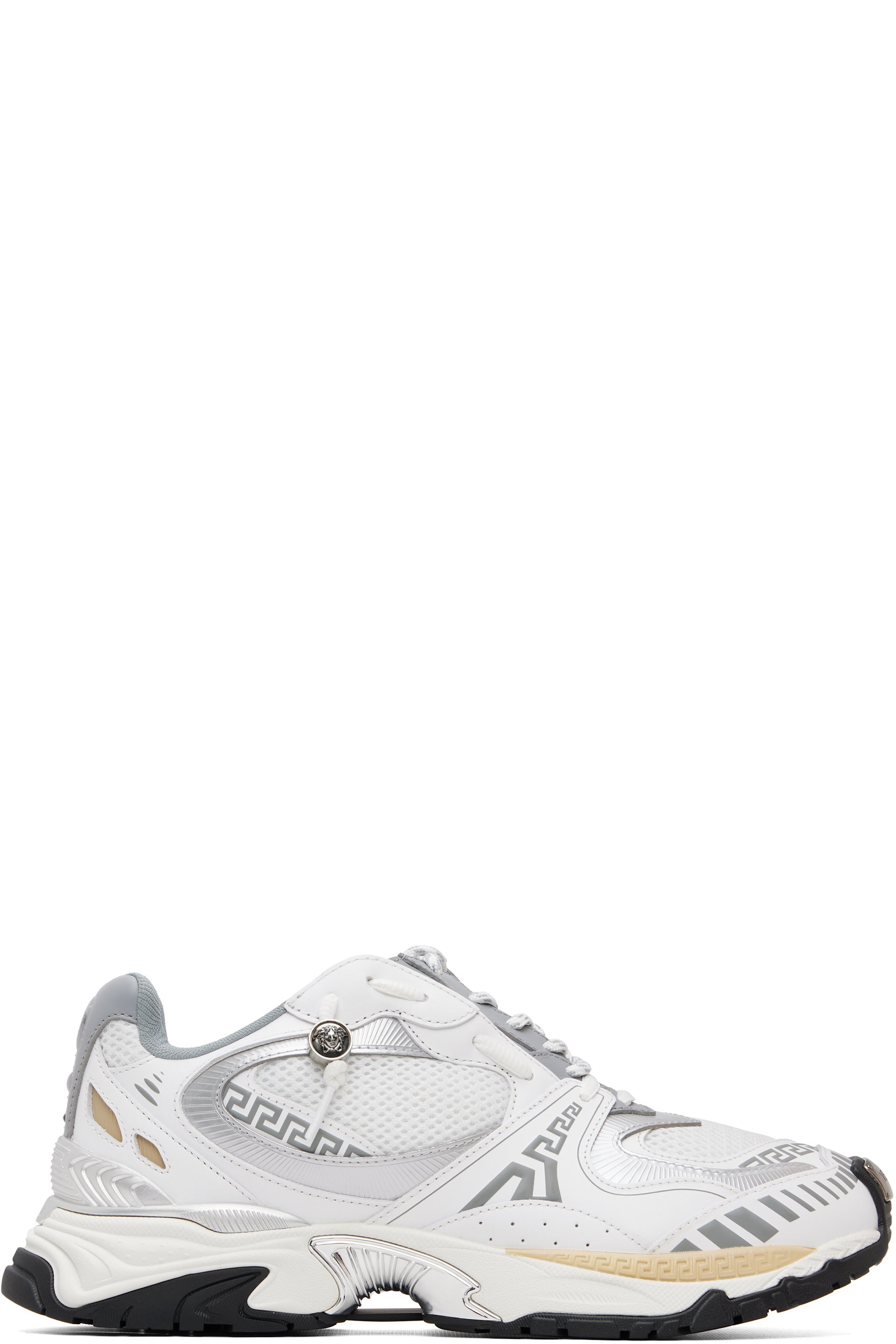 Versace - Baskets Icaro blanches en cuir