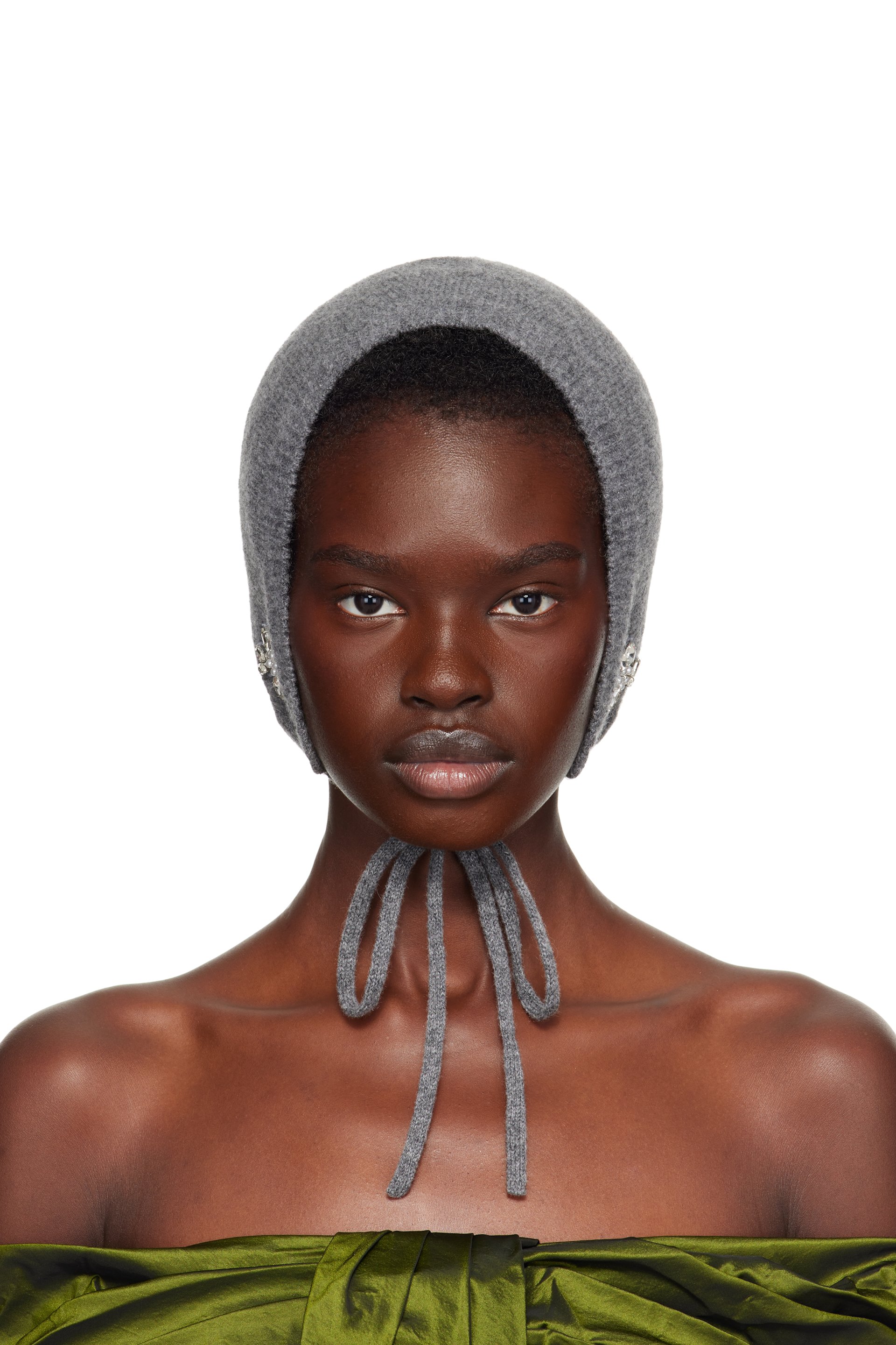 Simone Rocha - Gray Cashmere Bonnet
