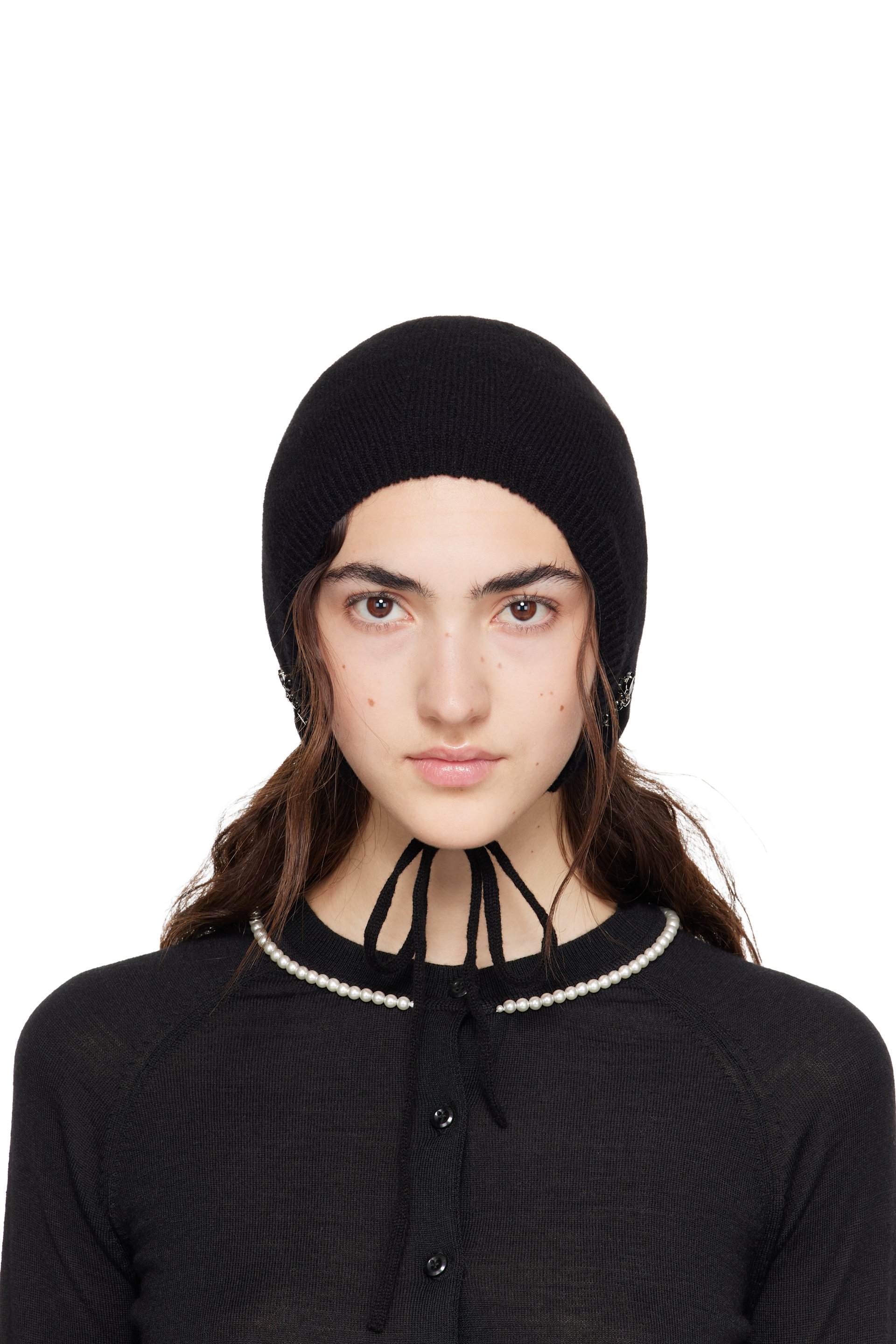 Simone Rocha - Black Cashmere Bonnet
