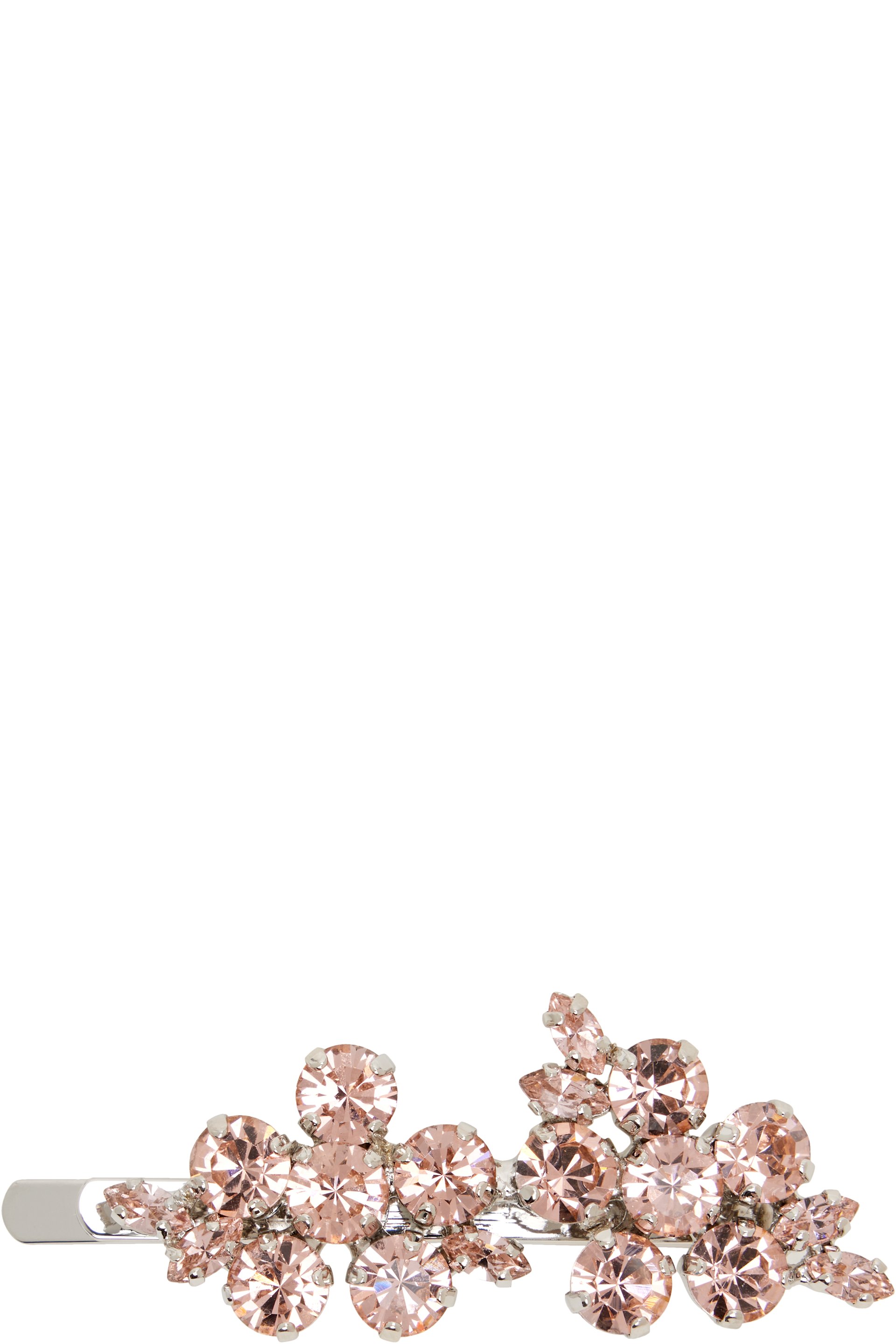 Simone Rocha - Silver & Pink Mini Hellebore Flower Hair Clip