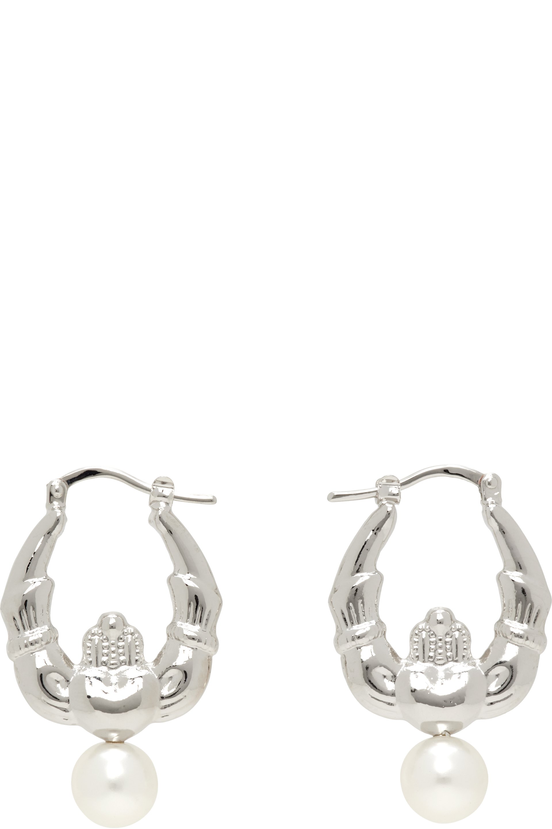 Simone Rocha - Claddagh & Faux-Pearl Hoop Earrings