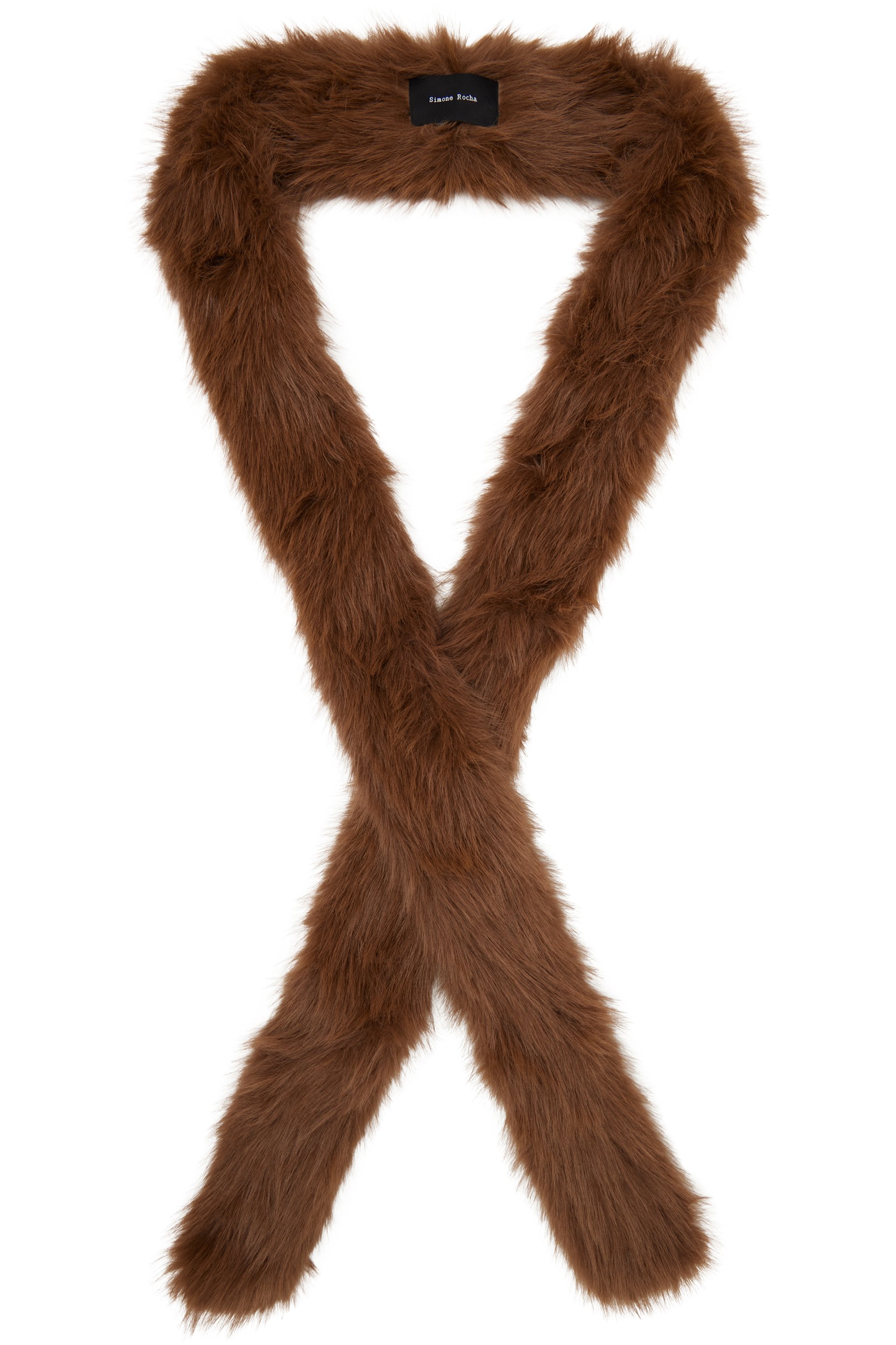 Simone Rocha - Brown Skinny Faux Fur Scarf