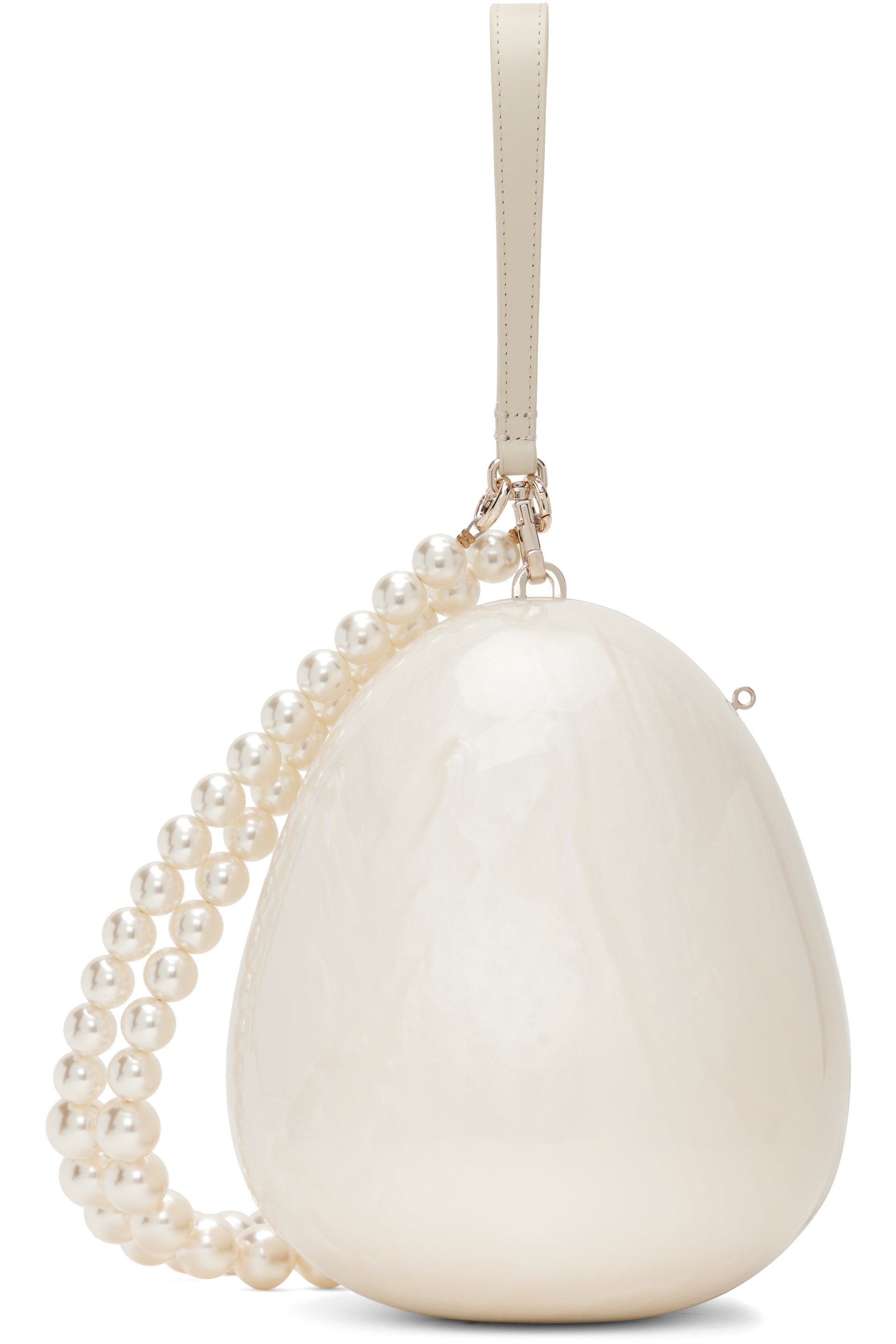 Simone Rocha - Off-White Large Pearl Egg Bag