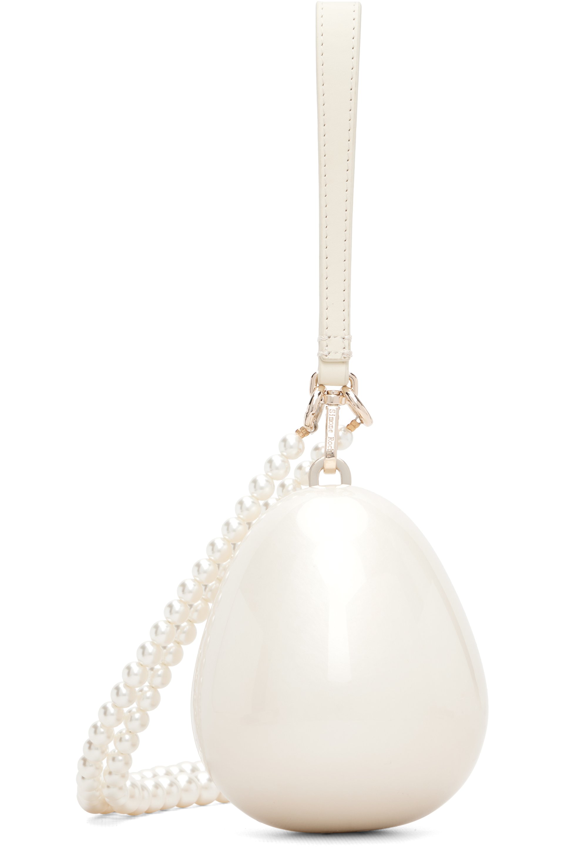 Simone Rocha - Off-White Pearl Crossbody Micro Egg Bag