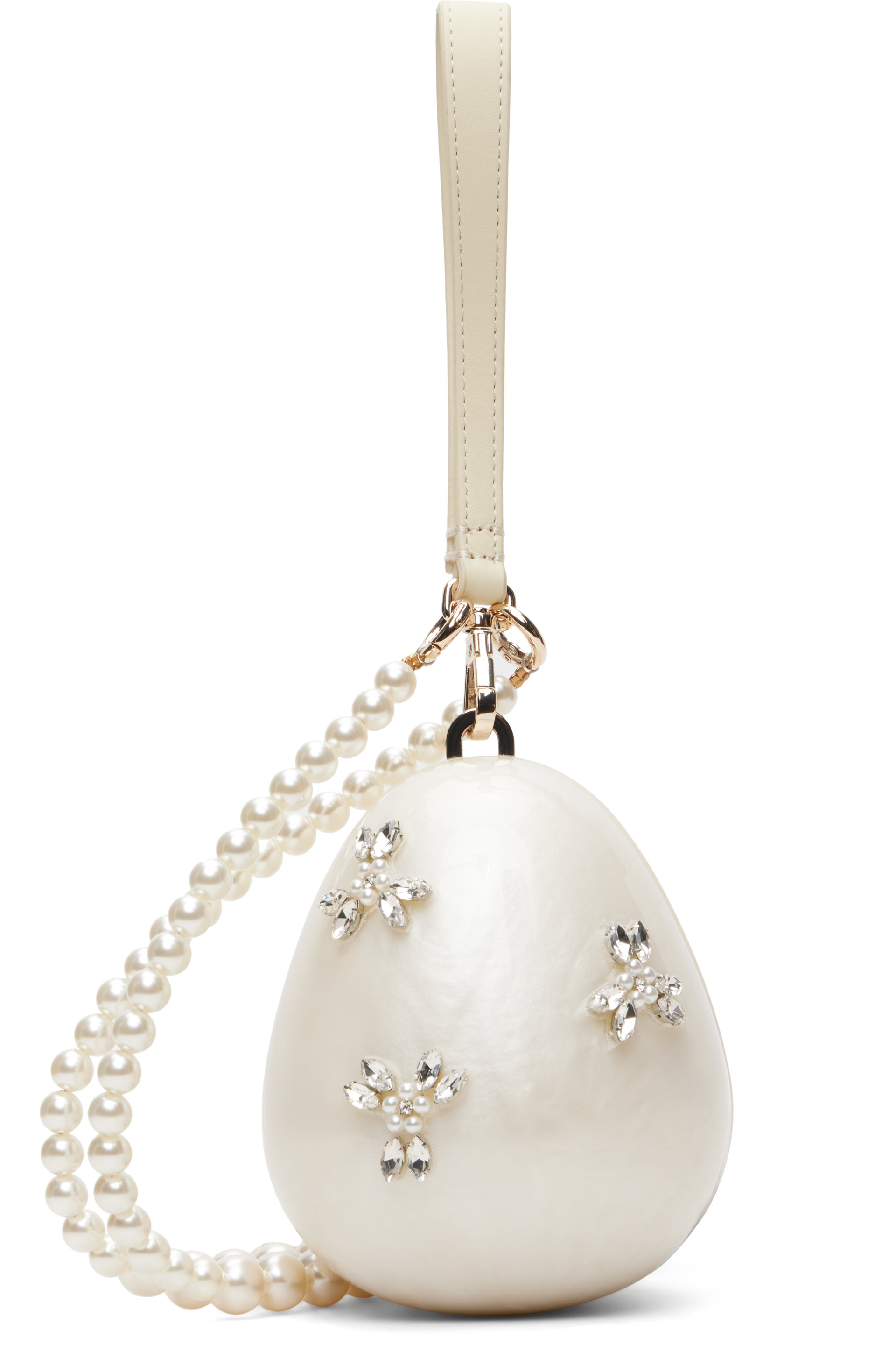 Simone Rocha - Off-White Embellished Pearl Crossbody Micro Egg Bag