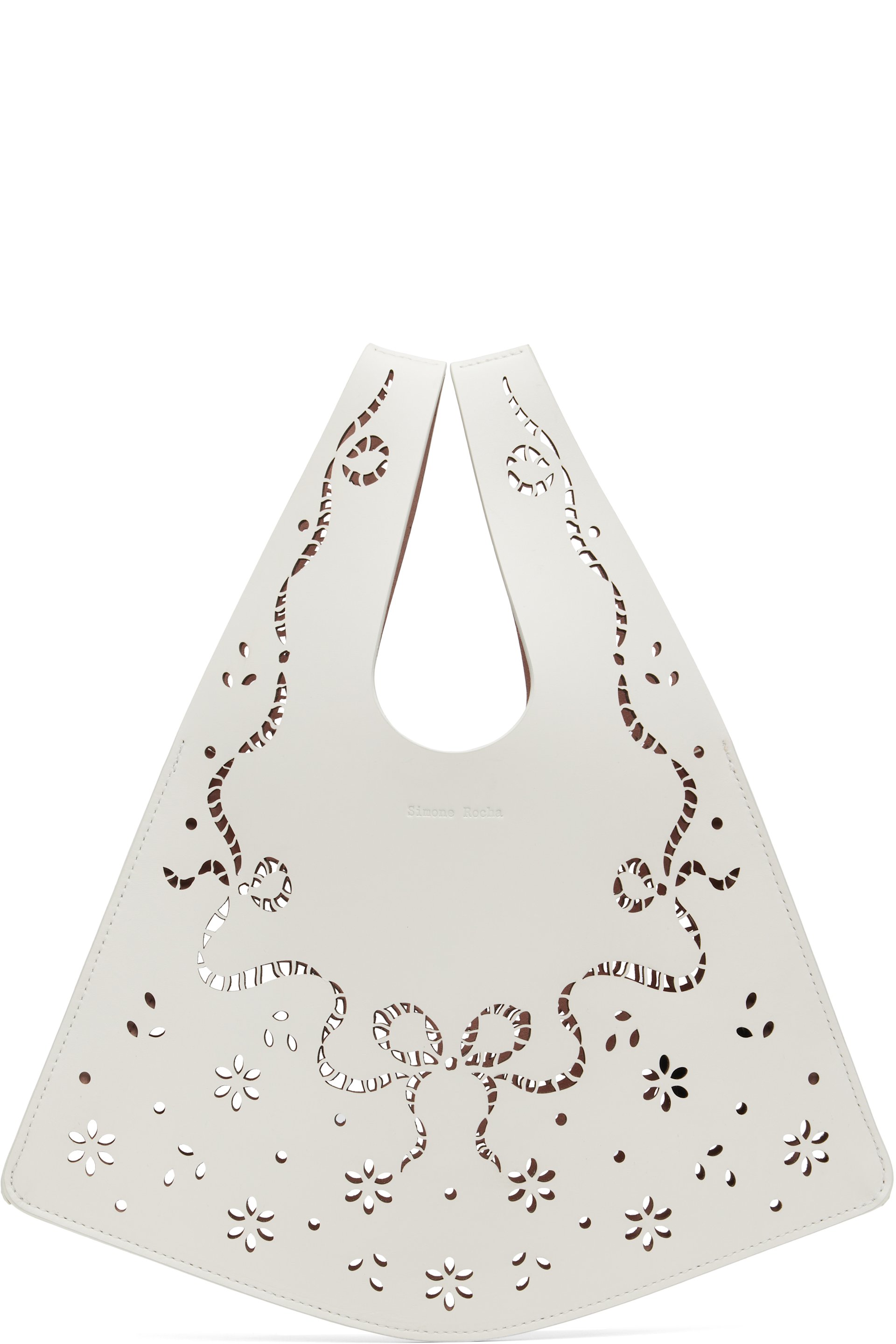 Simone Rocha - Off-White Mini Lasercut Lace Shopper Tote